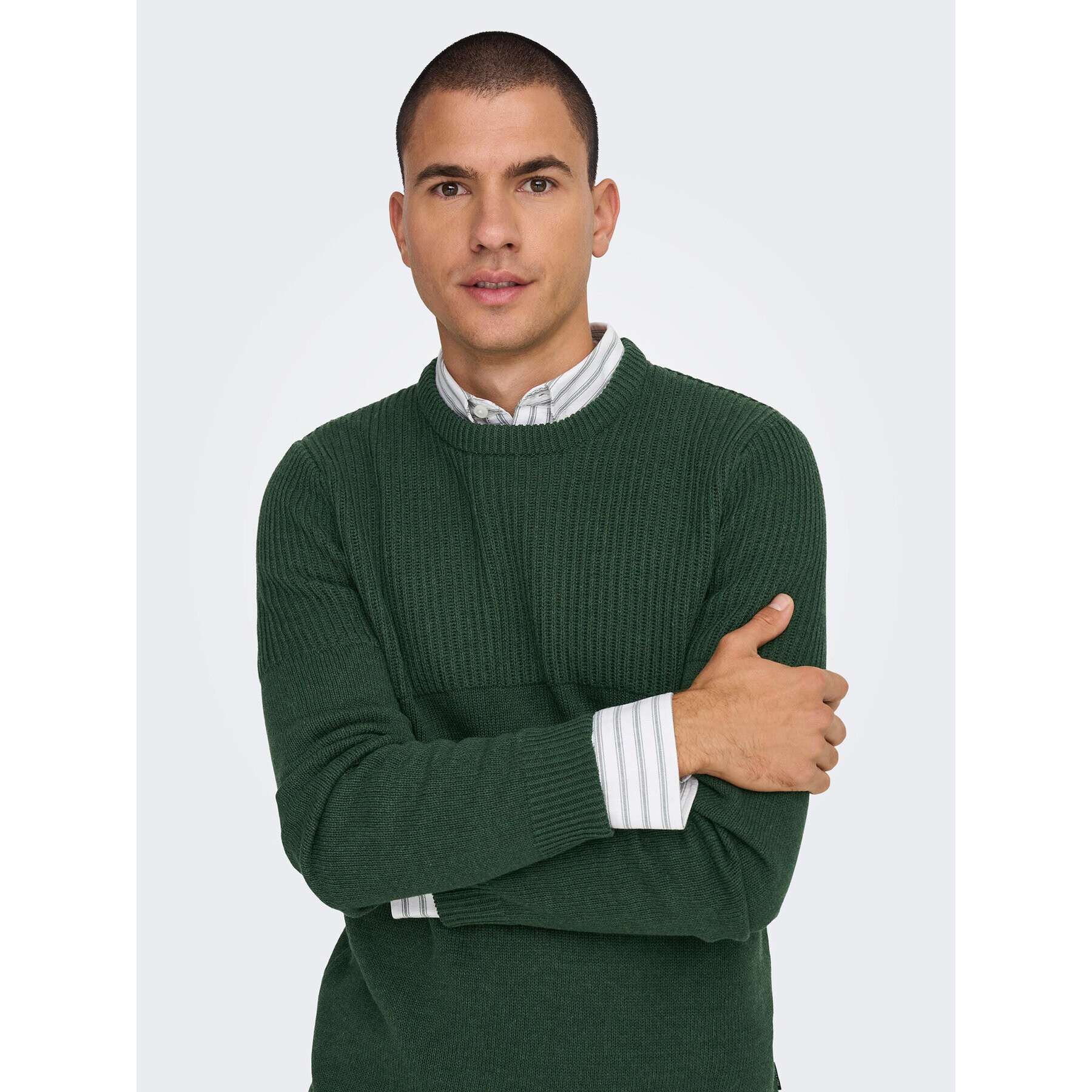 Only & Sons Pulover Al 22024031 Verde Regular Fit - Pled.ro