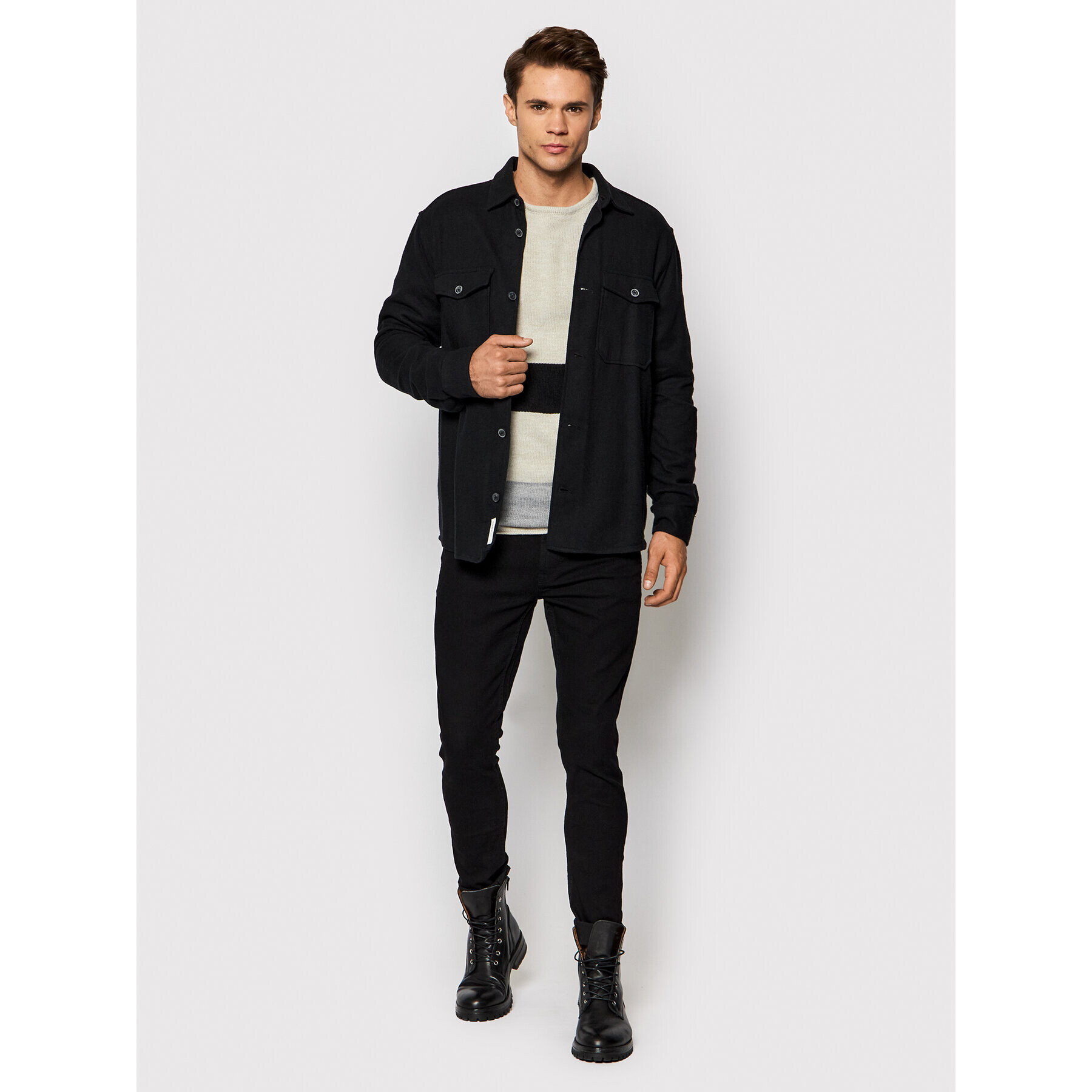 Only & Sons Pulover Jan 22020990 Gri Regular Fit - Pled.ro