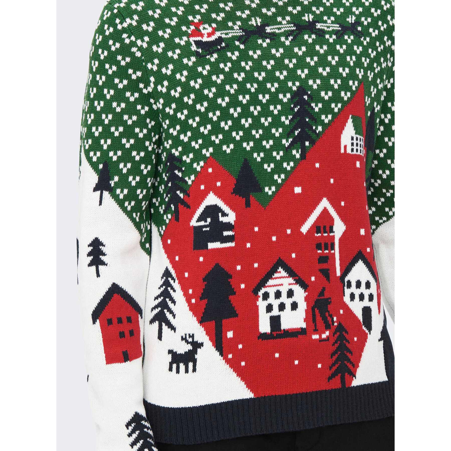 Only & Sons Pulover Xmas 22023349 Verde Regular Fit - Pled.ro