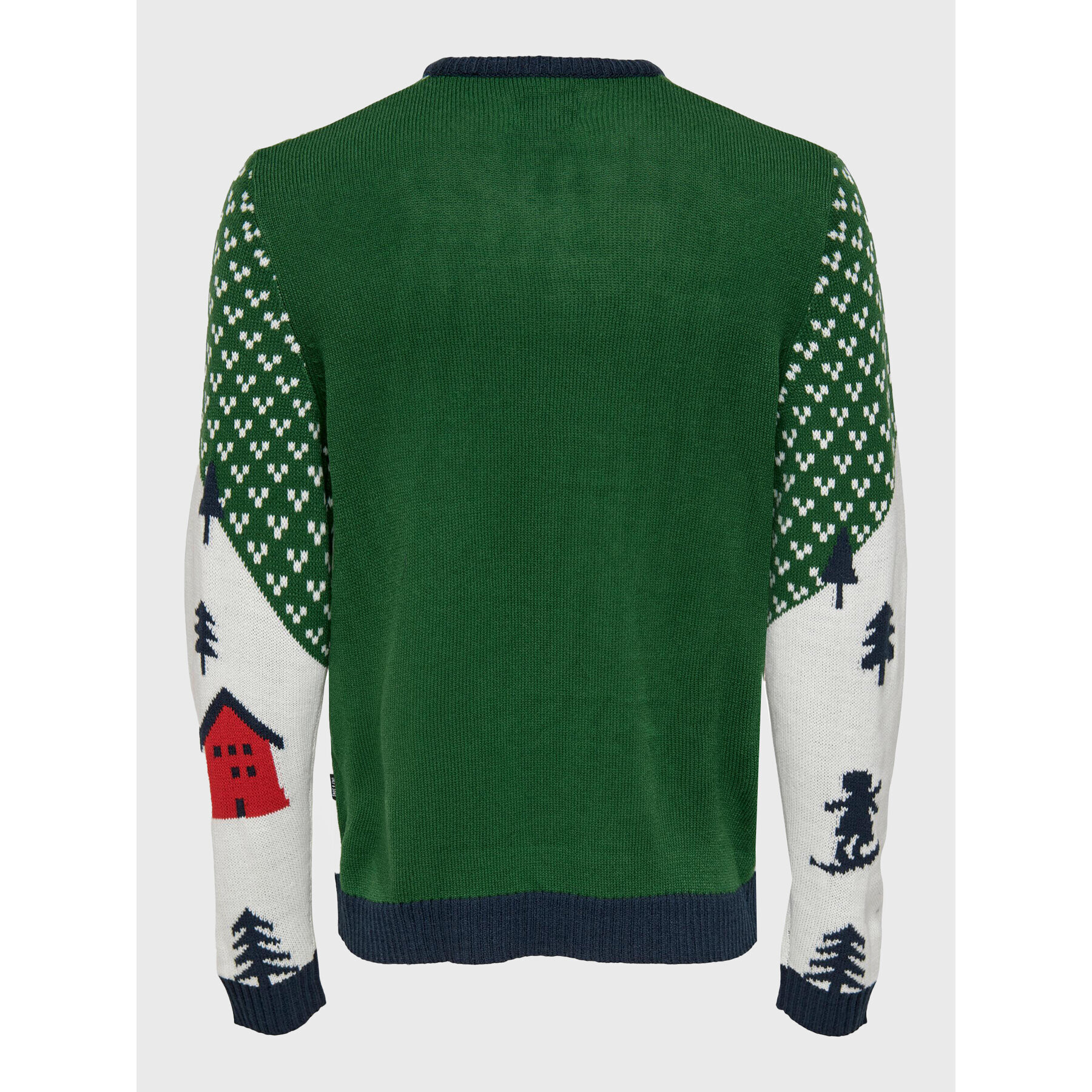 Only & Sons Pulover Xmas 22023349 Verde Regular Fit - Pled.ro