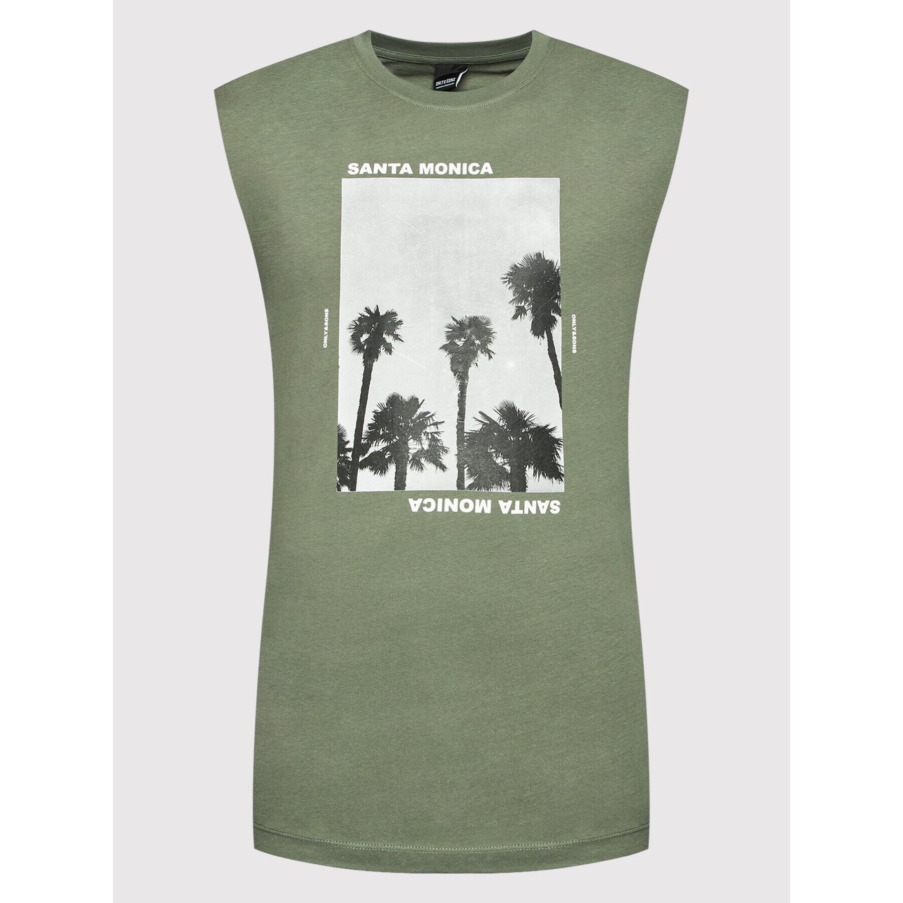 Only & Sons Tank top Grayson 22022668 Verde Relaxed Fit - Pled.ro