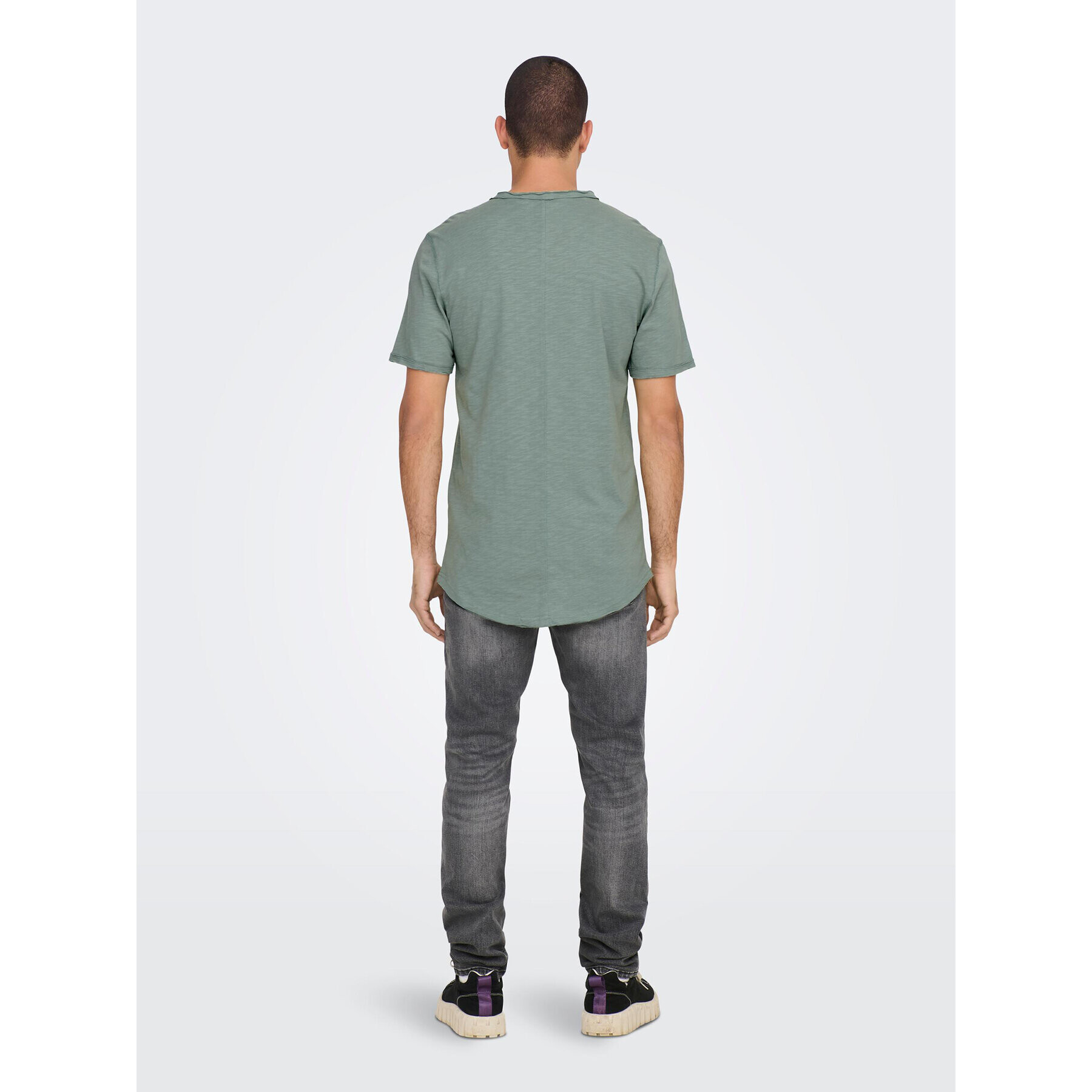 Only & Sons Tricou 22017822 Verde Long Line Fit - Pled.ro