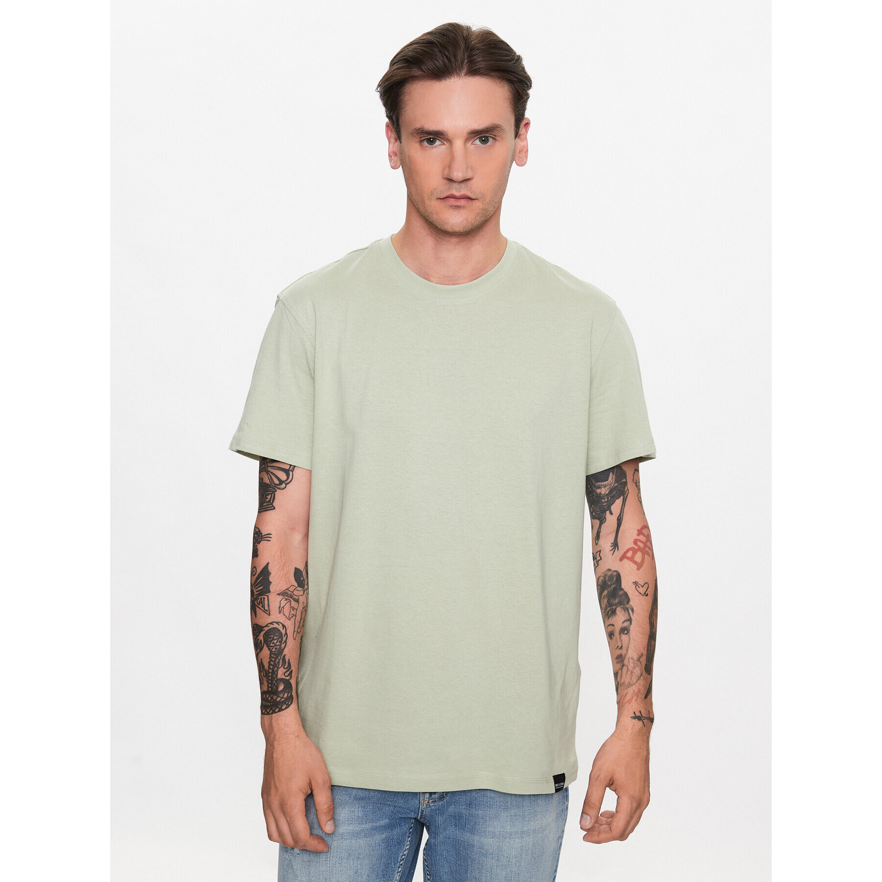 Only & Sons Tricou 22025208 Verde Regular Fit - Pled.ro