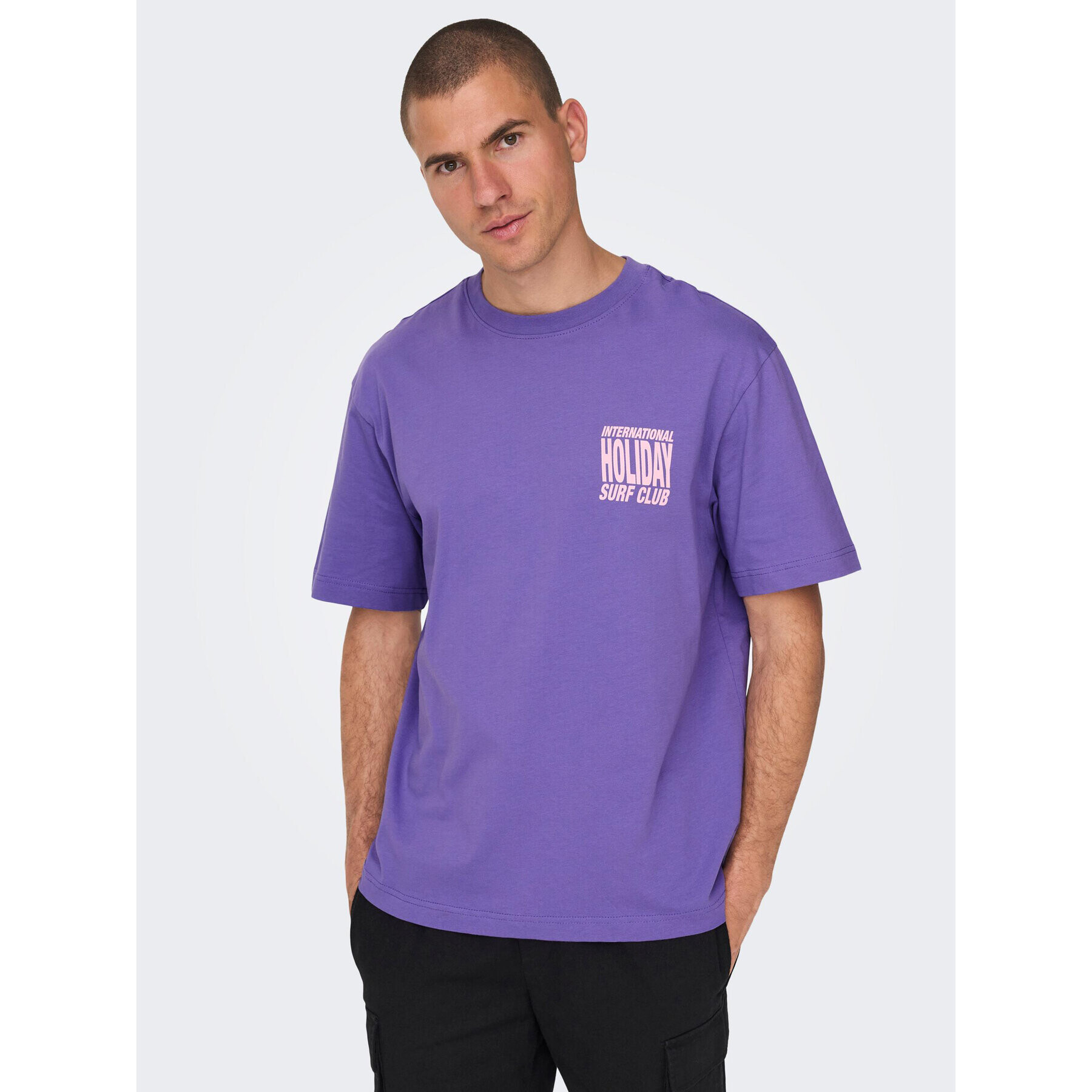 Only & Sons Tricou 22025301 Violet Relaxed Fit - Pled.ro