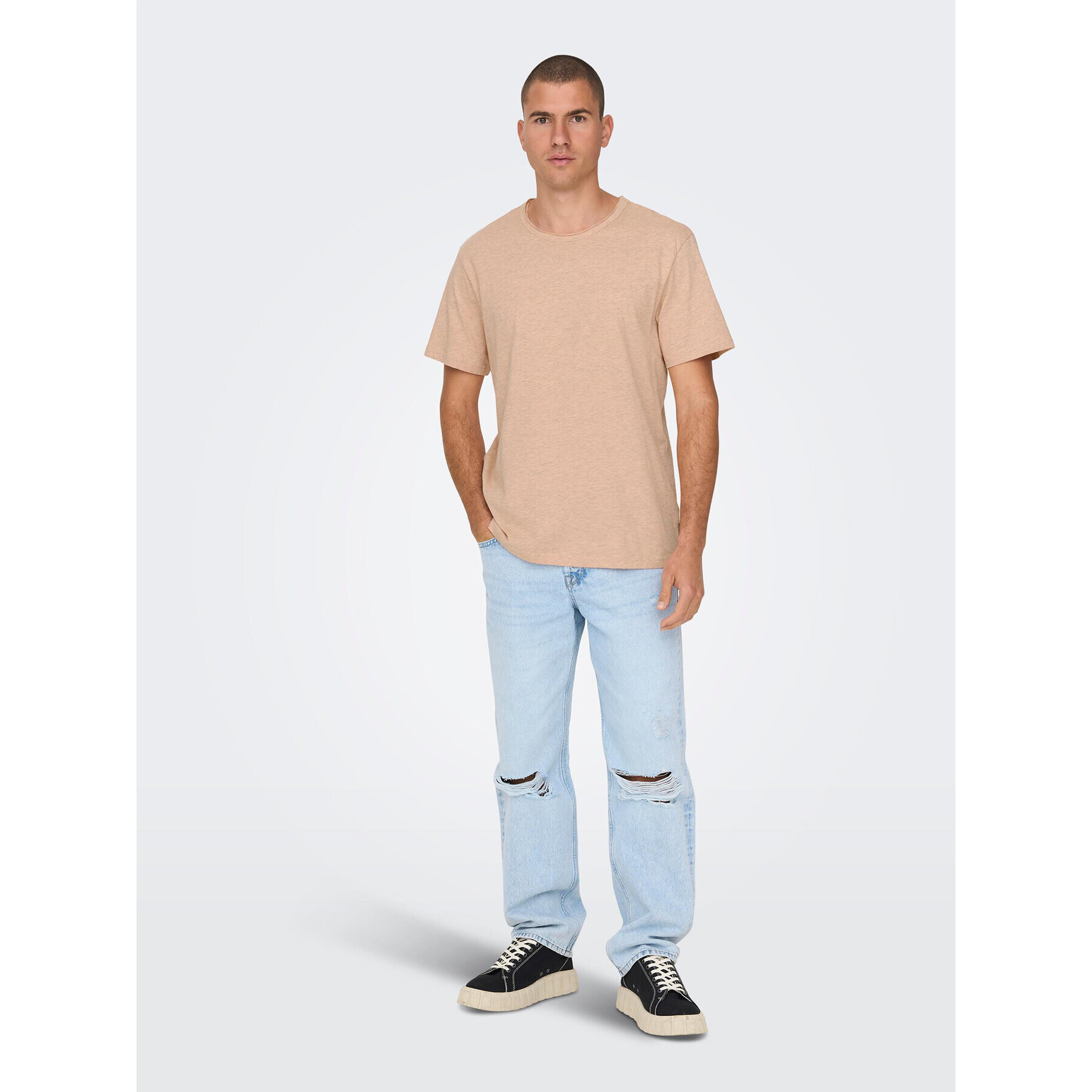 Only & Sons Tricou 22026083 Portocaliu Regular Fit - Pled.ro