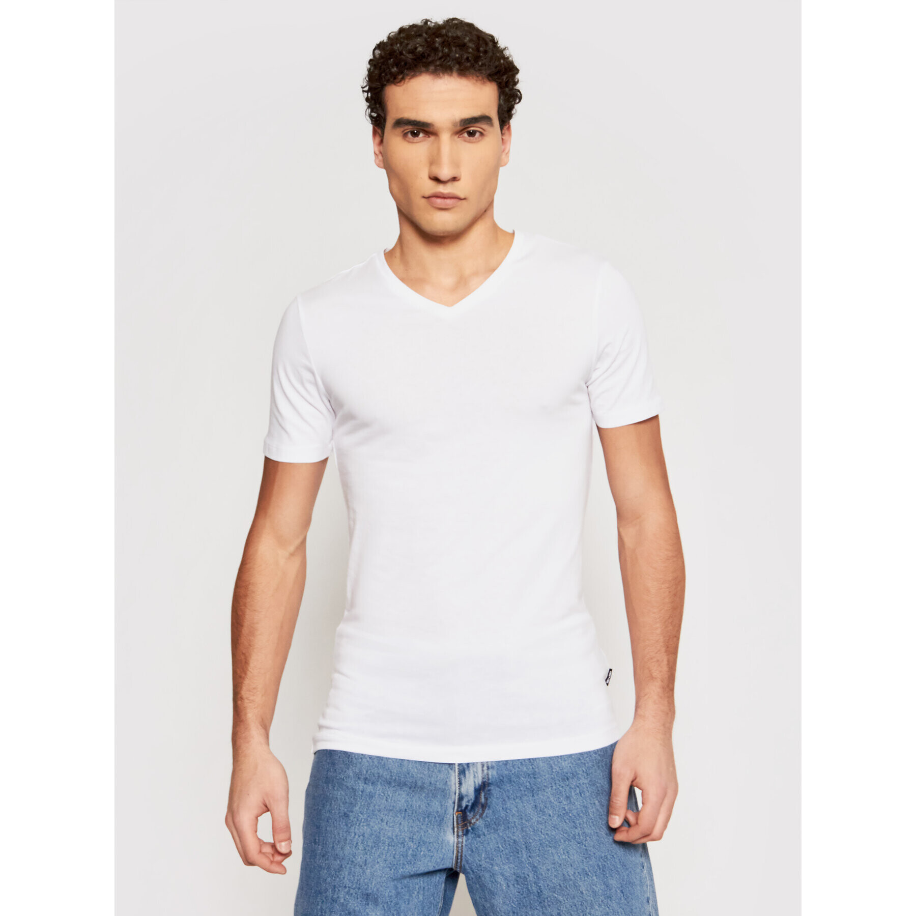 Only & Sons Tricou Basic 22020799 Alb Slim Fit - Pled.ro