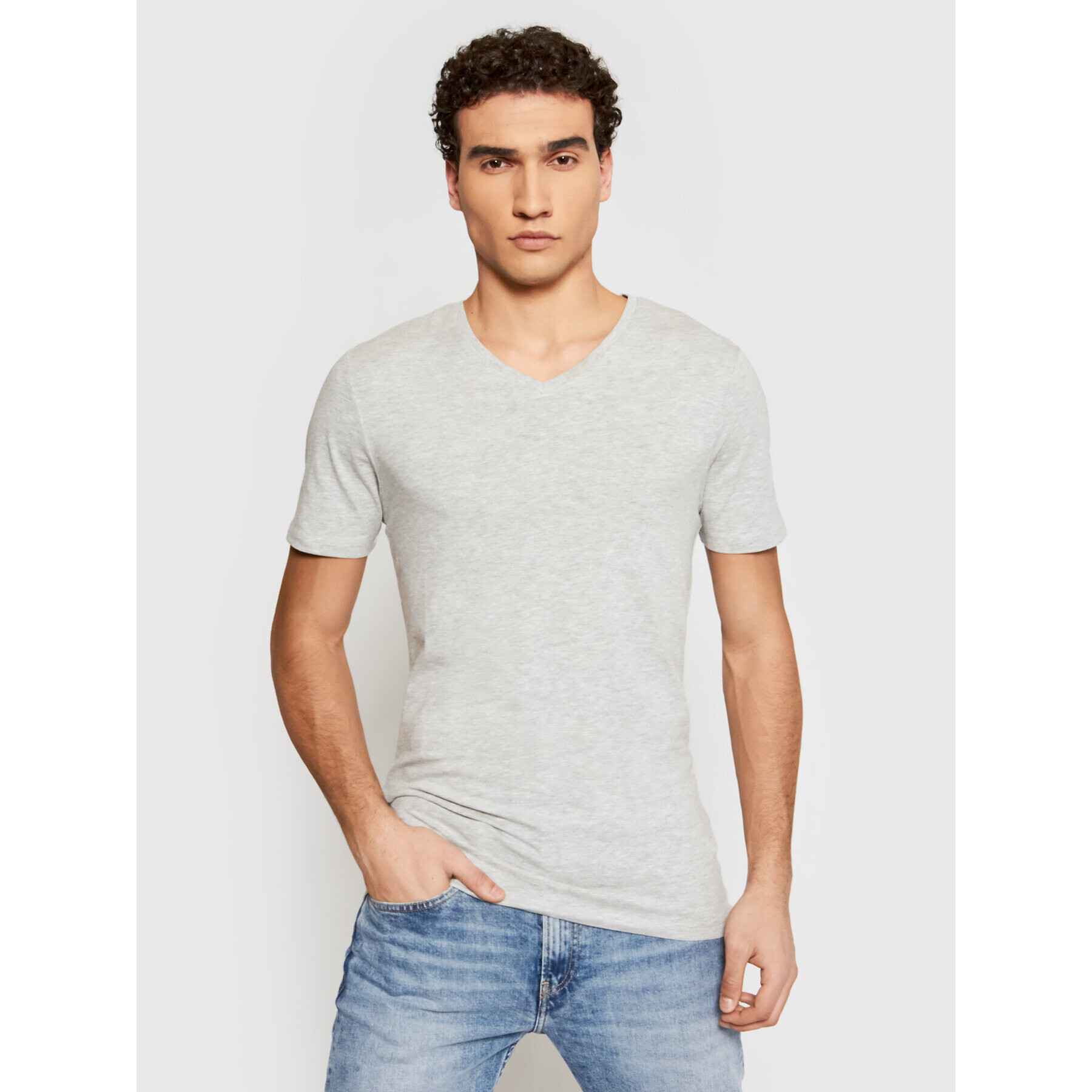 Only & Sons Tricou Basic 22020799 Gri Slim Fit - Pled.ro