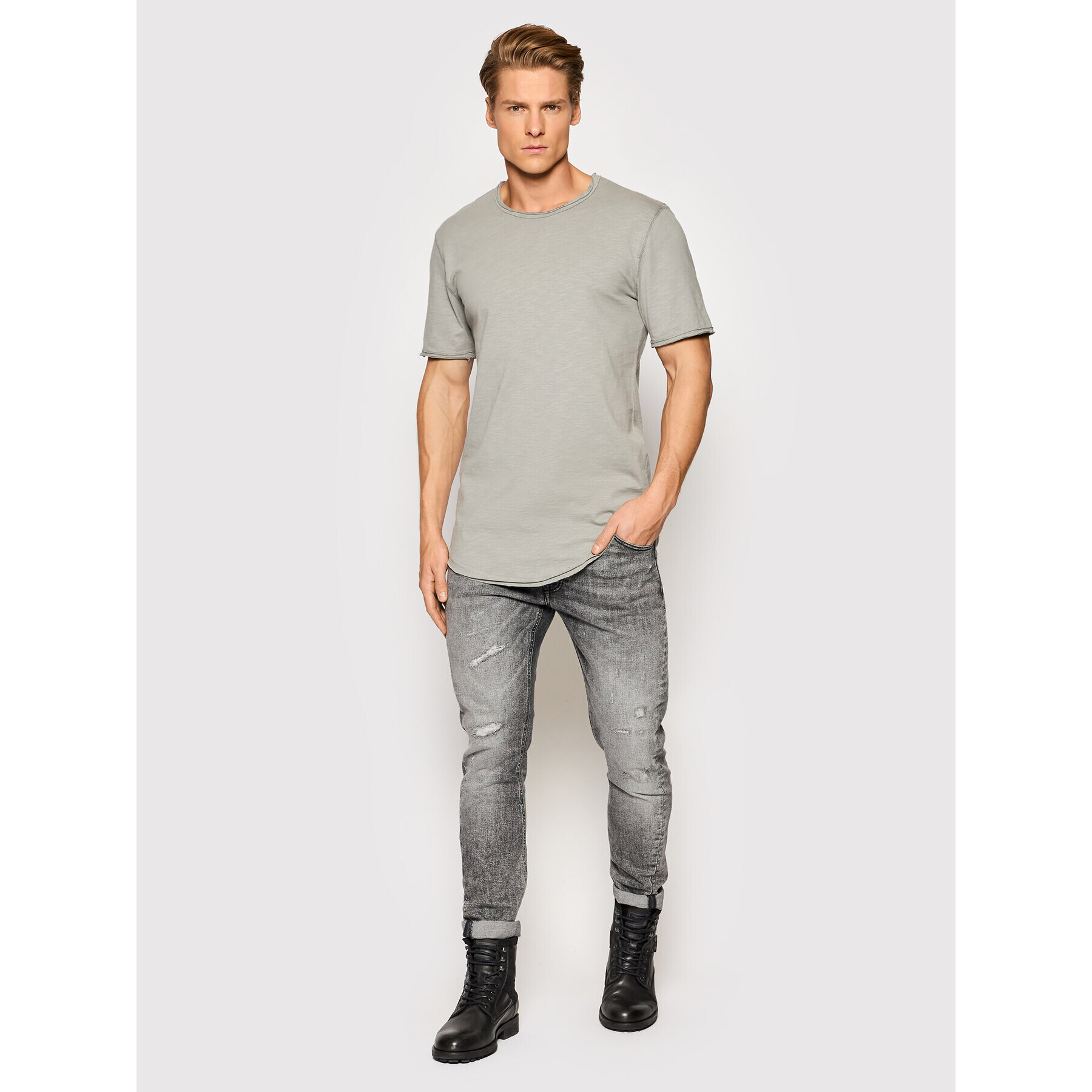 Only & Sons Tricou Benne 22017822 Gri Regular Fit - Pled.ro