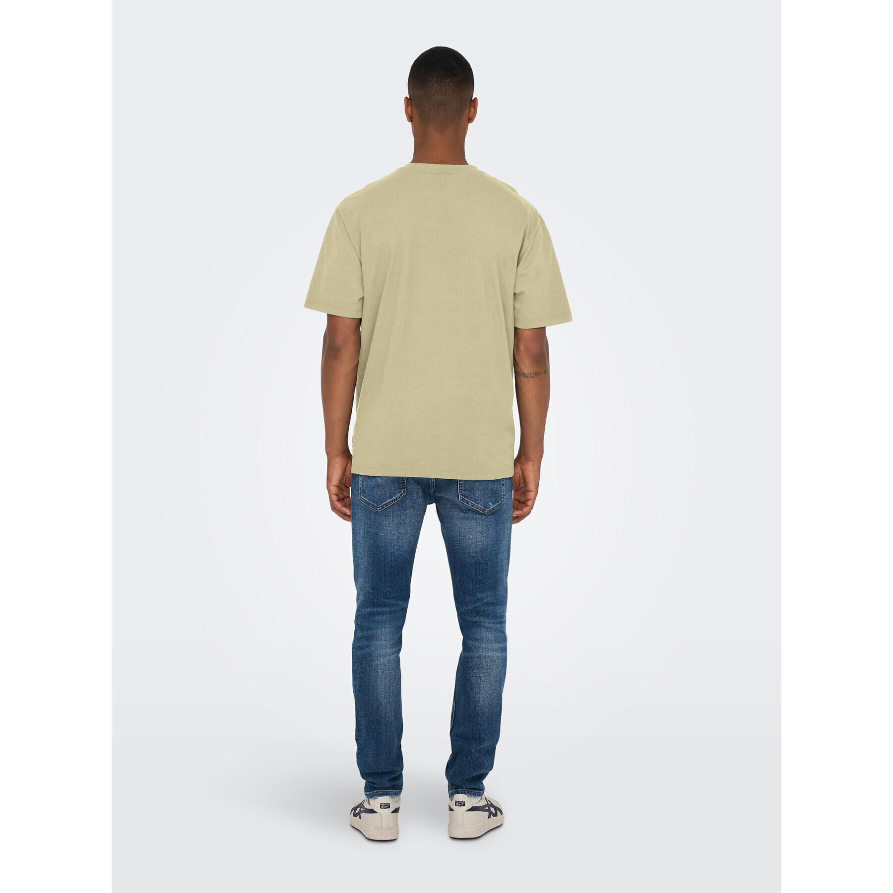 Only & Sons Tricou Fred 22022532 Bej Relaxed Fit - Pled.ro