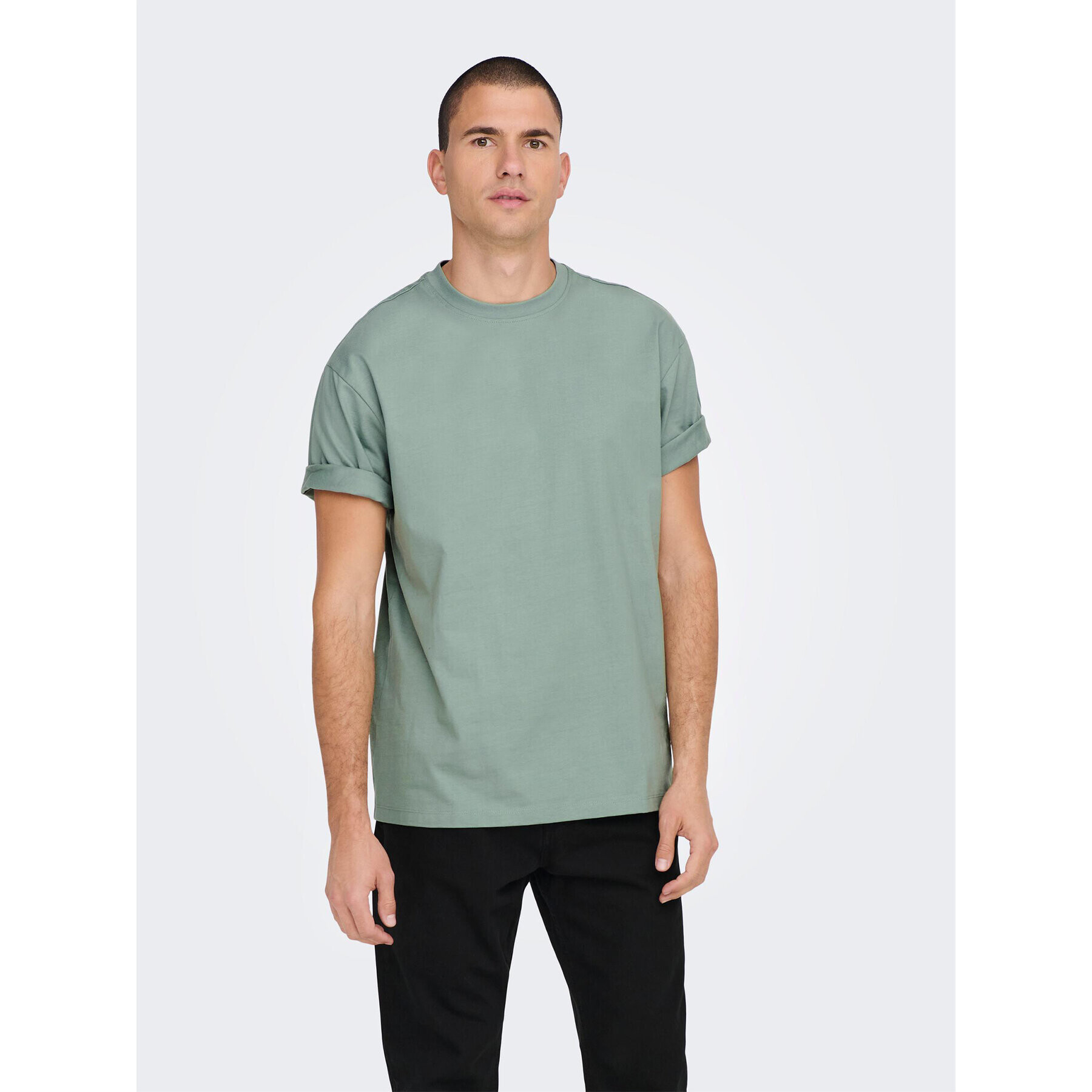 Only & Sons Tricou Fred 22022532 Verde Relaxed Fit - Pled.ro