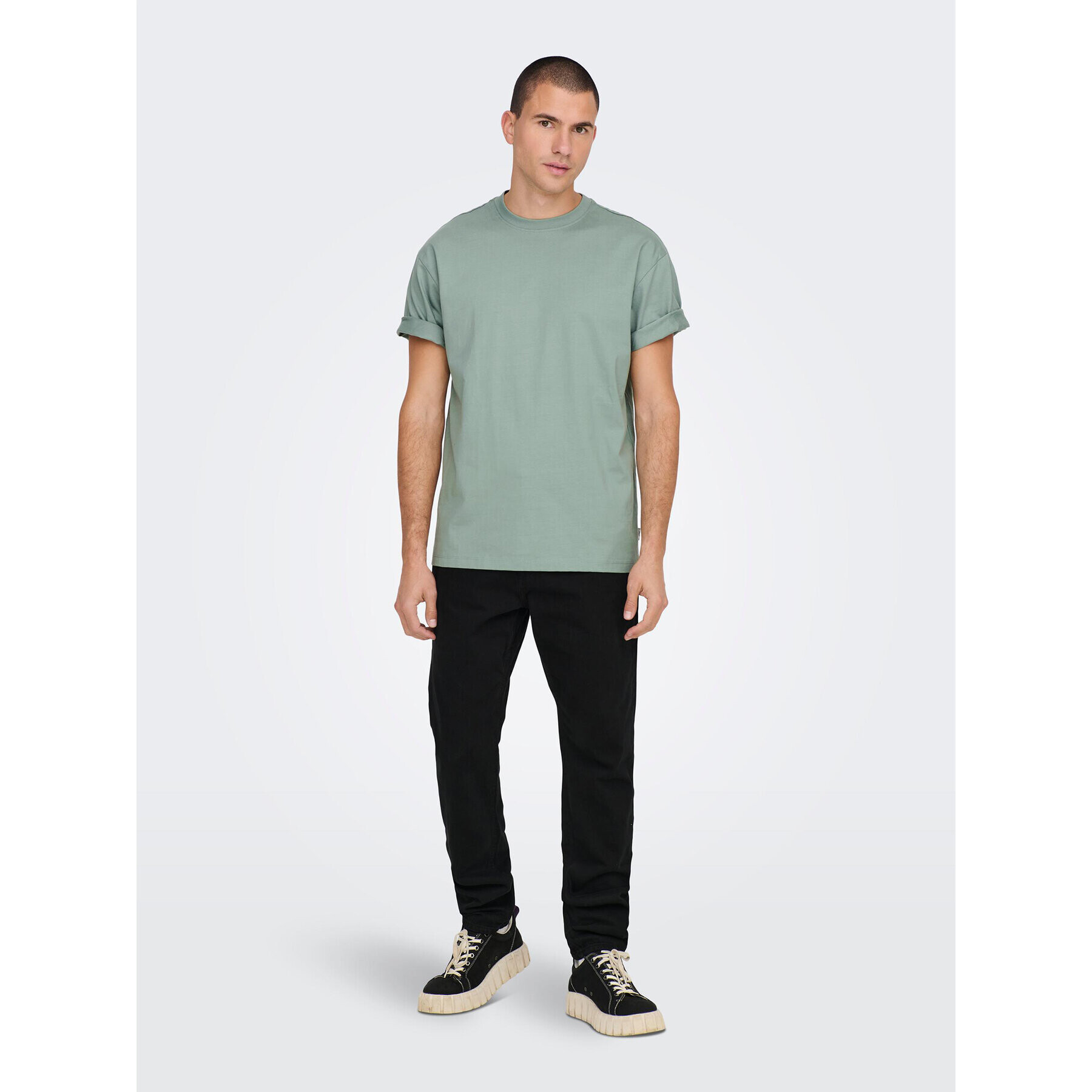 Only & Sons Tricou Fred 22022532 Verde Relaxed Fit - Pled.ro