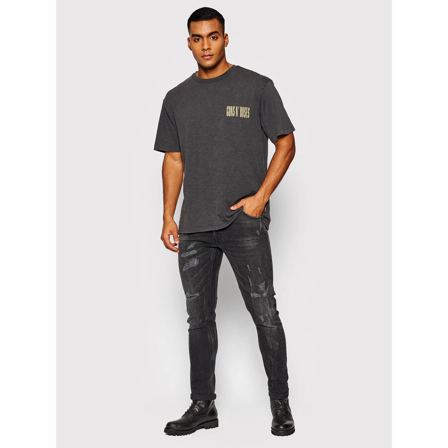 Only & Sons Tricou Guns N' Roses 22021465 Gri Relaxed Fit - Pled.ro