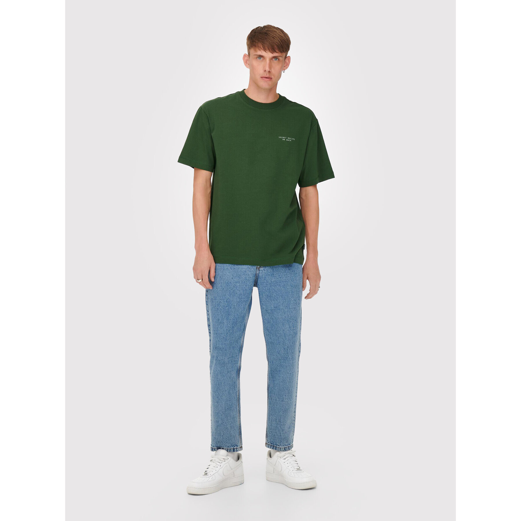 Only & Sons Tricou Ismael 22022141 Verde Relaxed Fit - Pled.ro