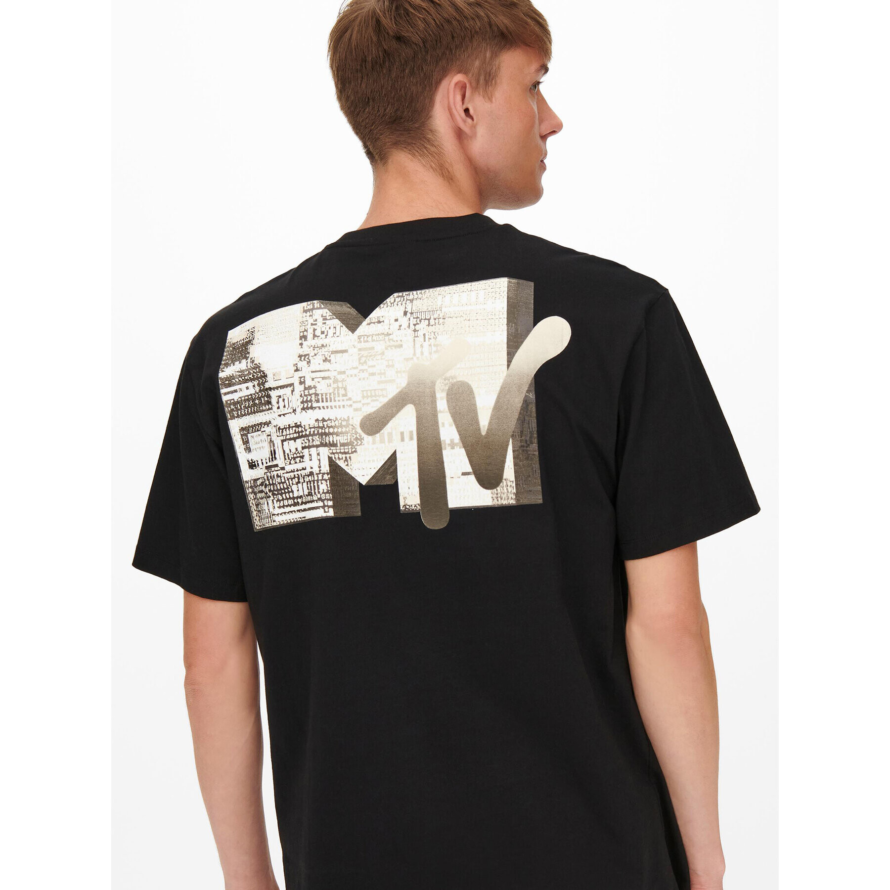 Only & Sons Tricou MTV 22022779 Negru Relaxed Fit - Pled.ro