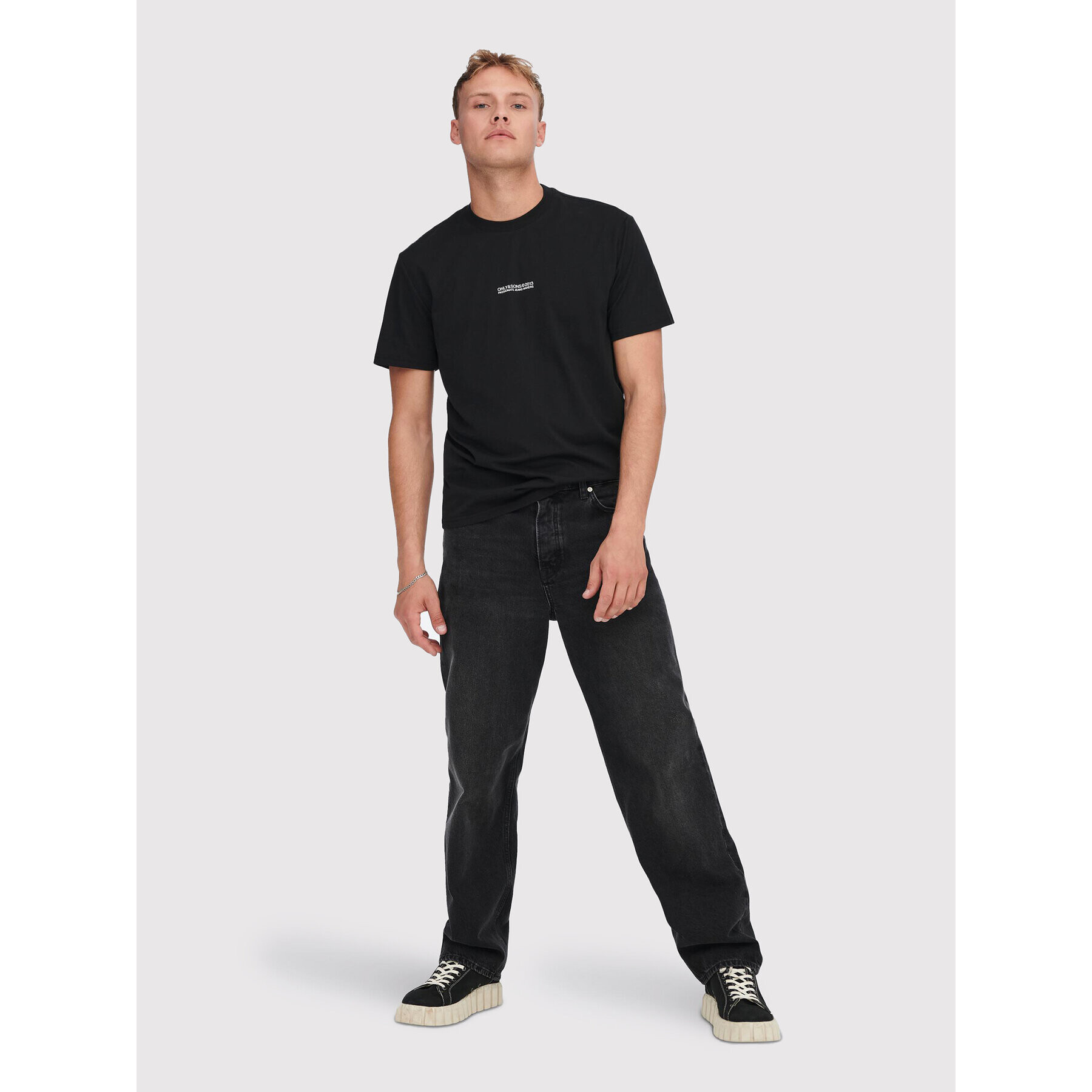 Only & Sons Tricou Musk 22023843 Negru Regular Fit - Pled.ro