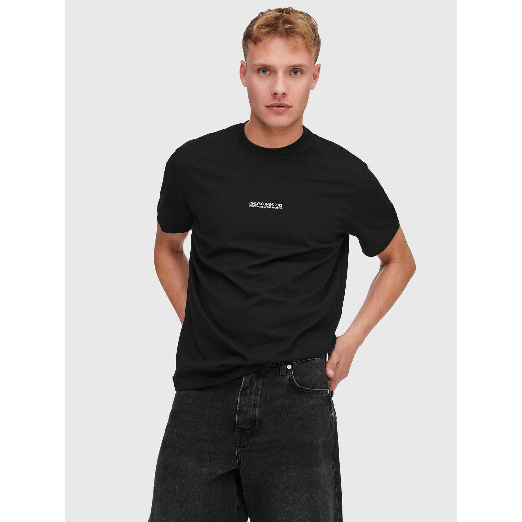 Only & Sons Tricou Musk 22023843 Negru Regular Fit - Pled.ro