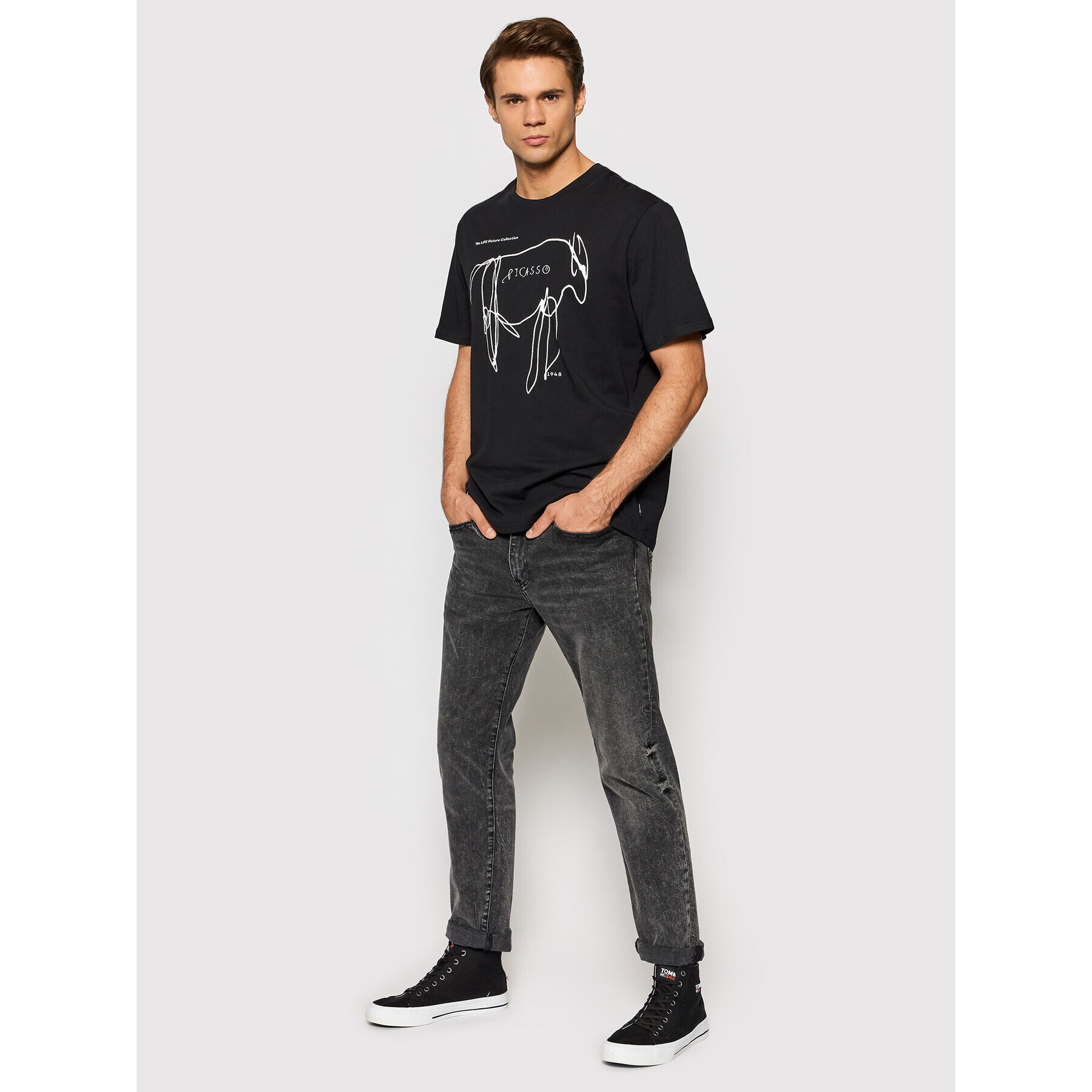 Only & Sons Tricou Picasso 22020772 Negru Regular Fit - Pled.ro