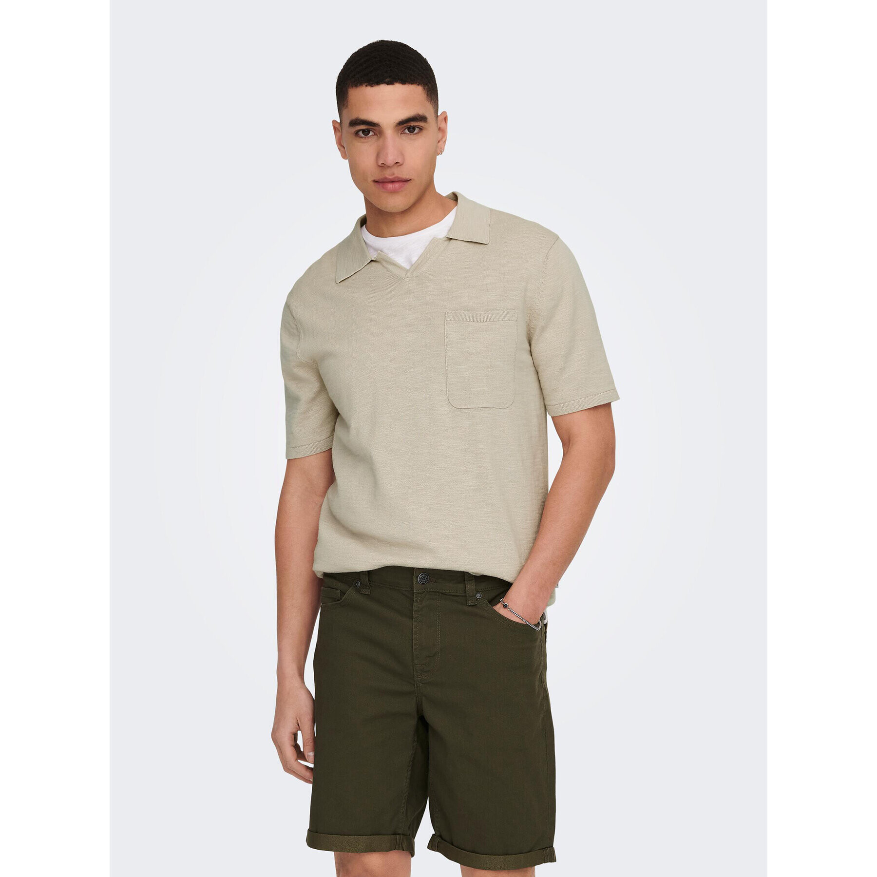 Only & Sons Tricou polo 22019517 Bej Regular Fit - Pled.ro