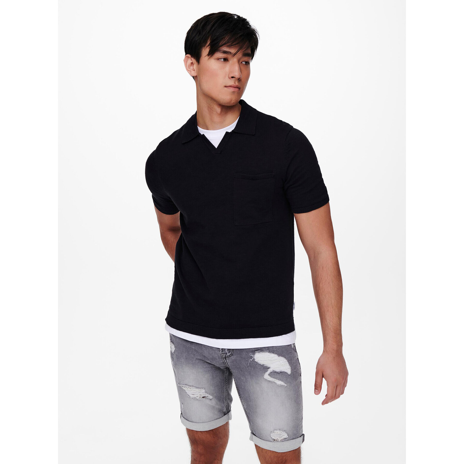 Only & Sons Tricou polo 22019517 Bleumarin Regular Fit - Pled.ro