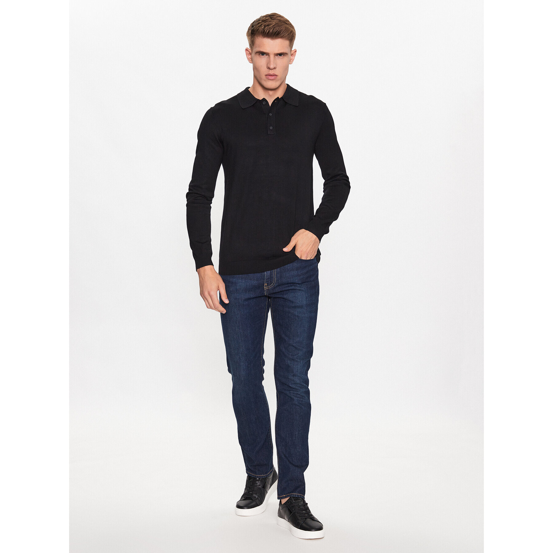 Only & Sons Tricou polo 22021184 Negru Regular Fit - Pled.ro