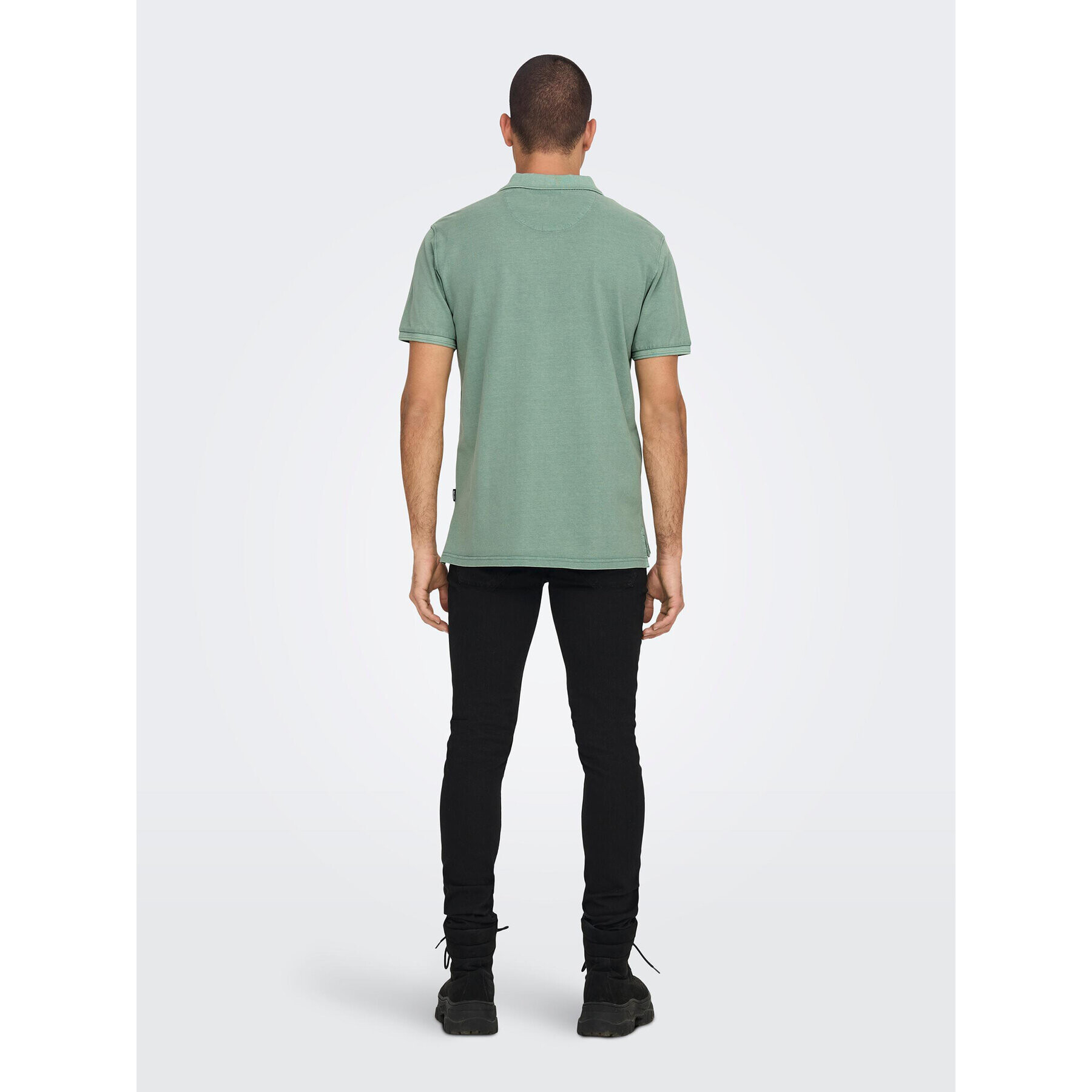 Only & Sons Tricou polo 22021769 Verde Slim Fit - Pled.ro