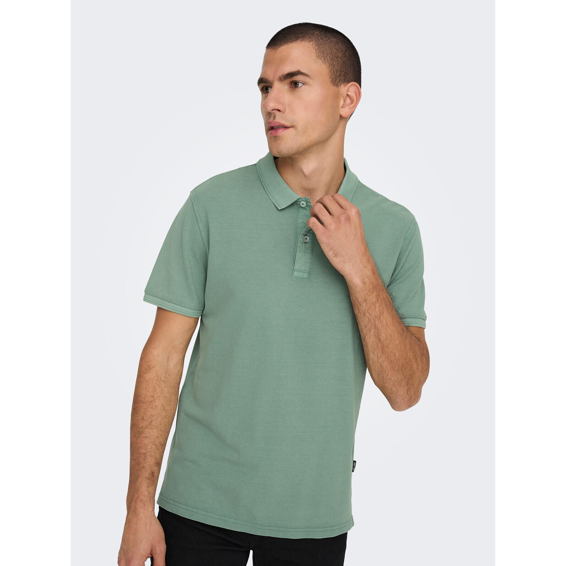 Only & Sons Tricou polo 22021769 Verde Slim Fit - Pled.ro