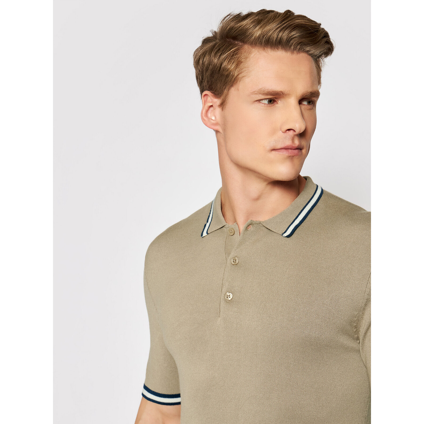 Only & Sons Tricou polo Adam 22019502 Bej Regular Fit - Pled.ro