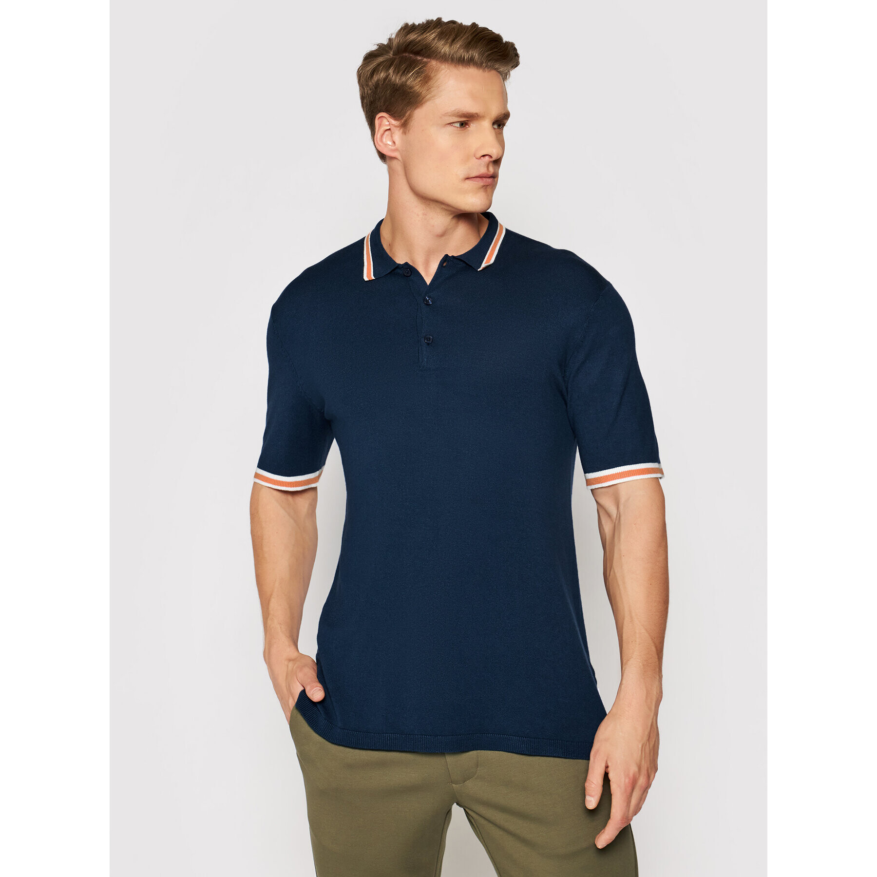 Only & Sons Tricou polo Adam 22019502 Bleumarin Regular Fit - Pled.ro