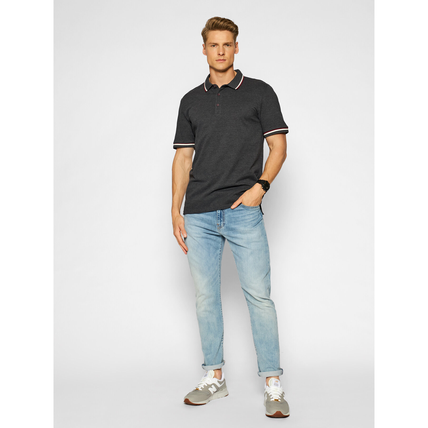 Only & Sons Tricou polo Cilas 22013661 Negru Regular Fit - Pled.ro