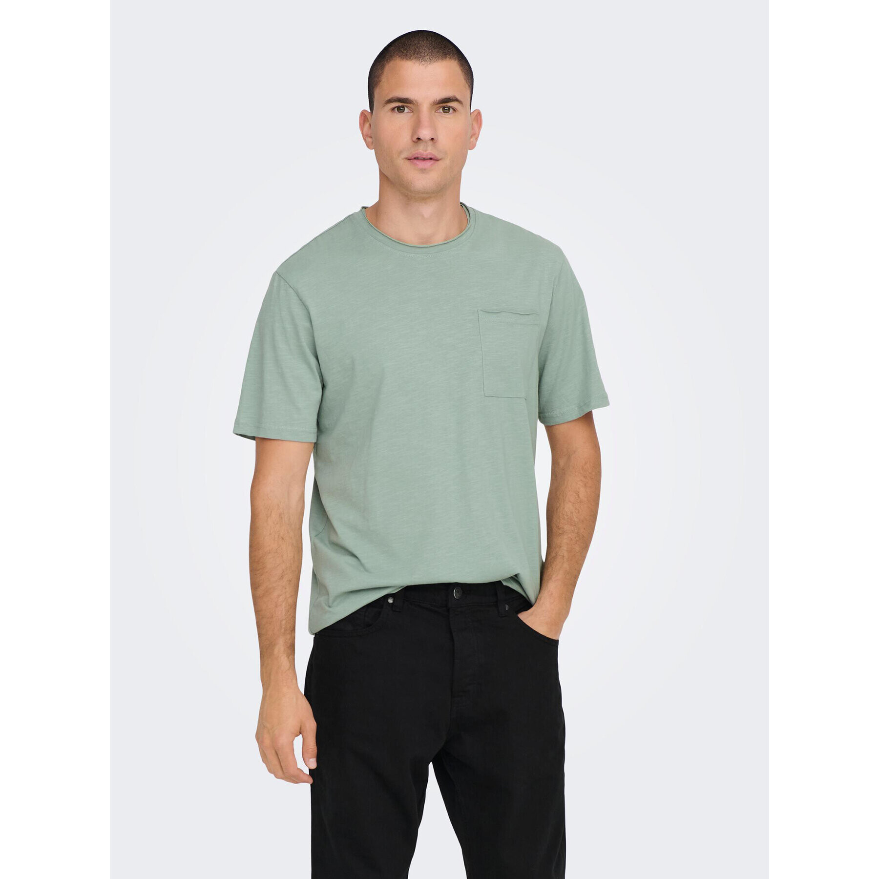 Only & Sons Tricou Roy 22022531 Verde Regular Fit - Pled.ro