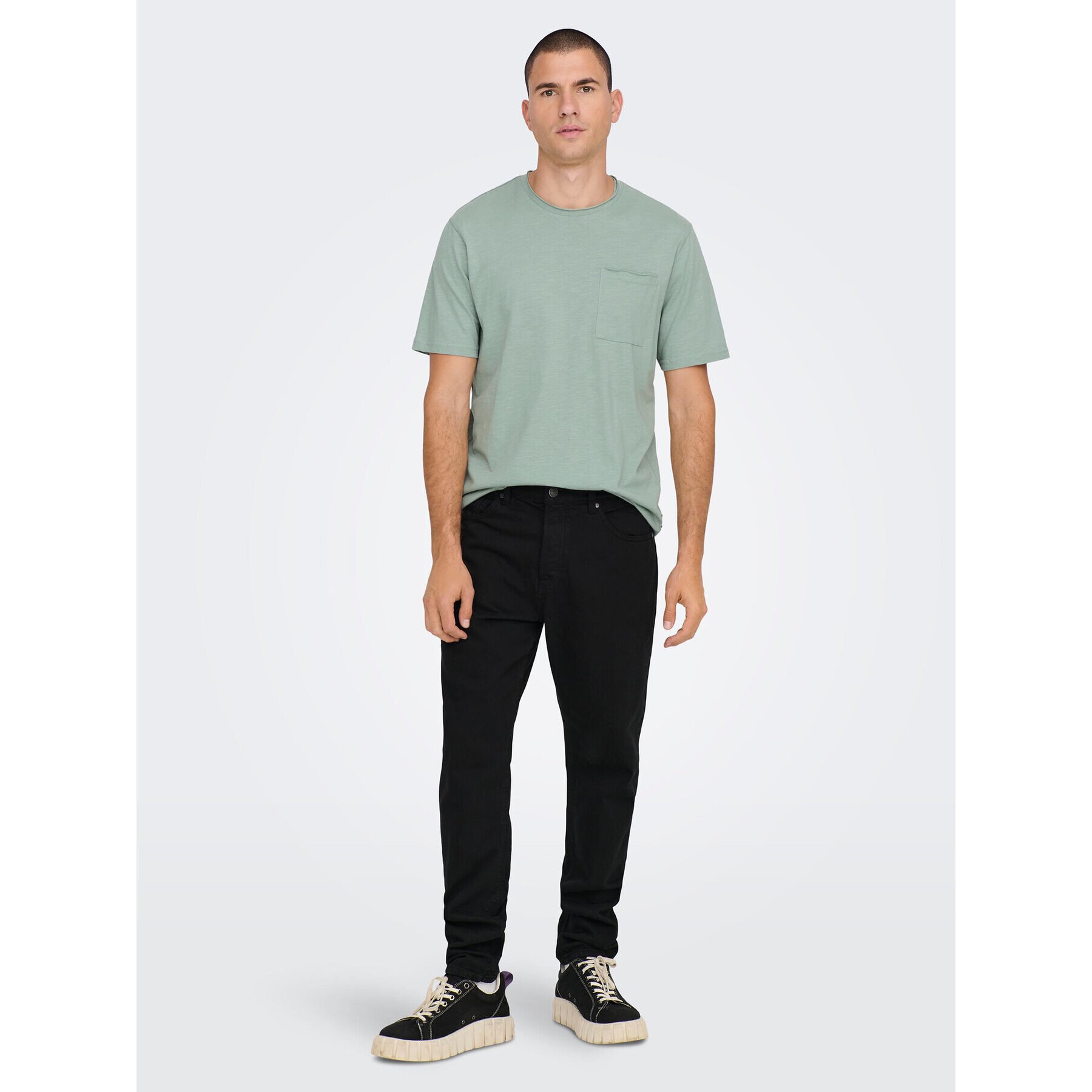 Only & Sons Tricou Roy 22022531 Verde Regular Fit - Pled.ro