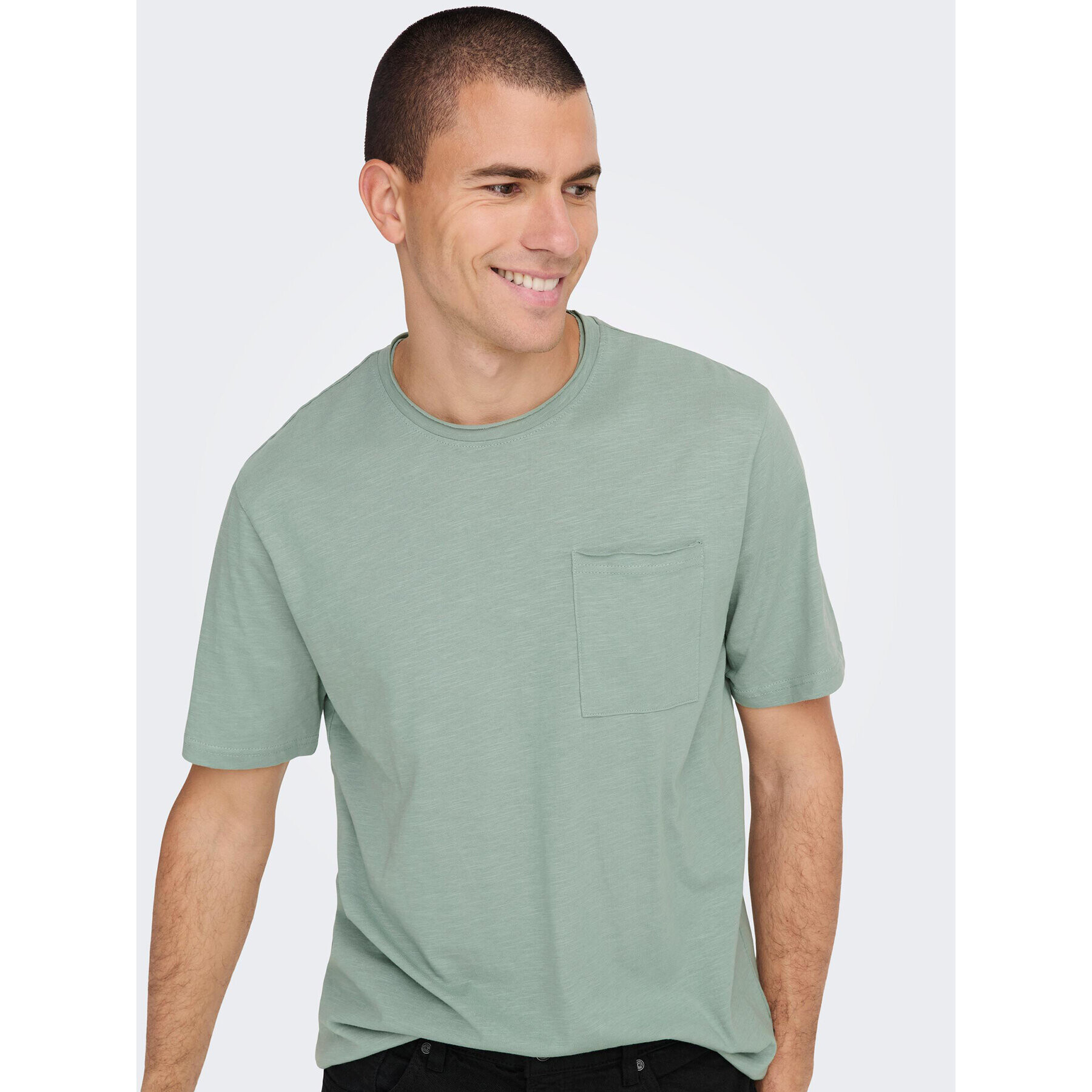 Only & Sons Tricou Roy 22022531 Verde Regular Fit - Pled.ro