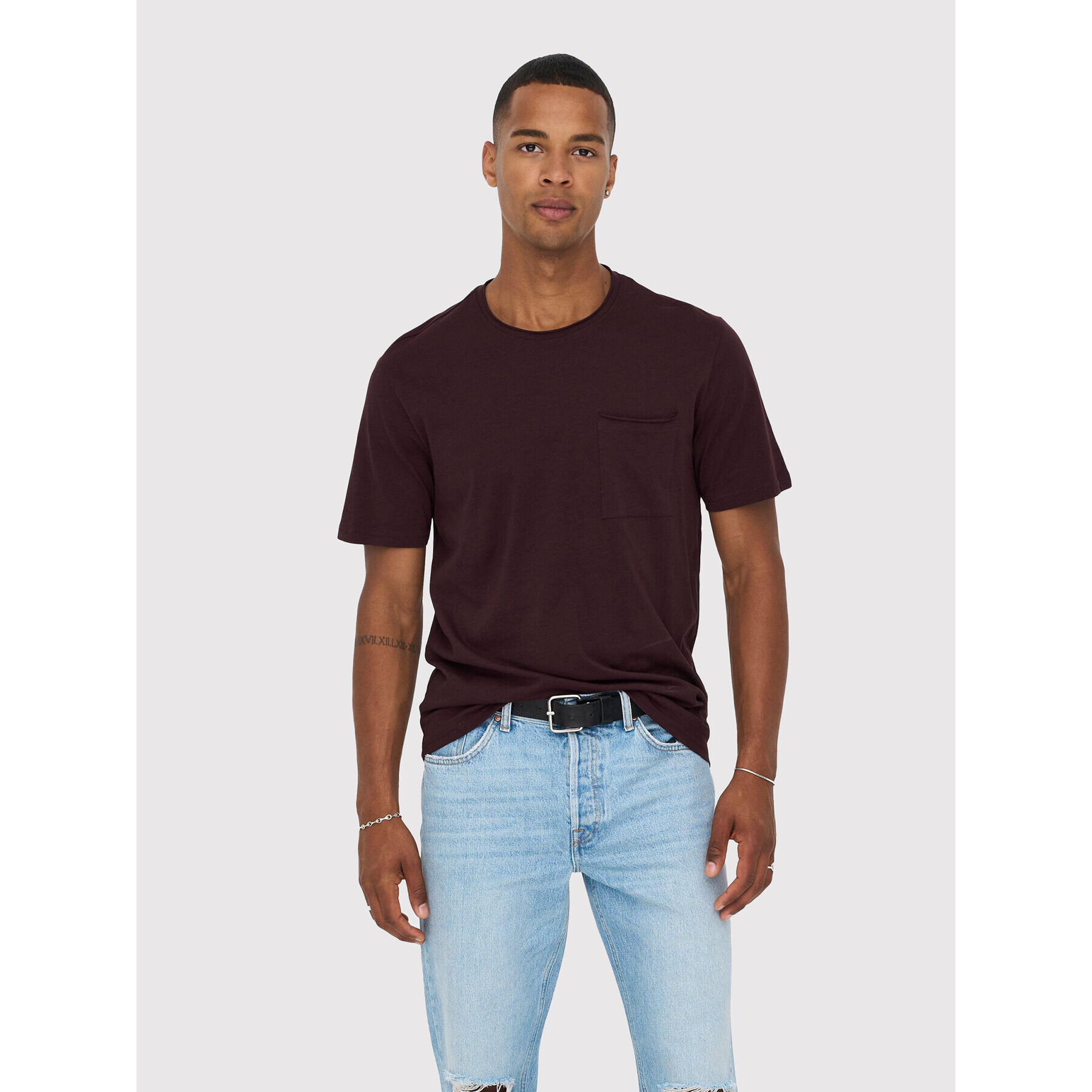 Only & Sons Tricou Roy 22022531 Vișiniu Regular Fit - Pled.ro