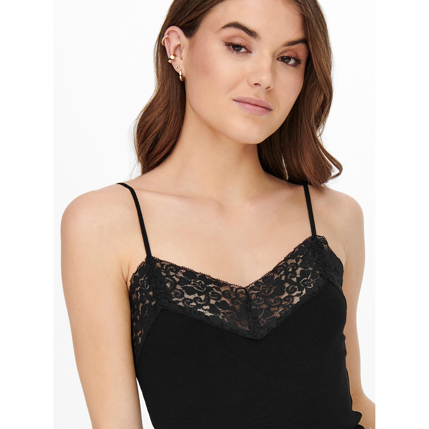 ONLY Top 15203792 Negru Regular Fit - Pled.ro