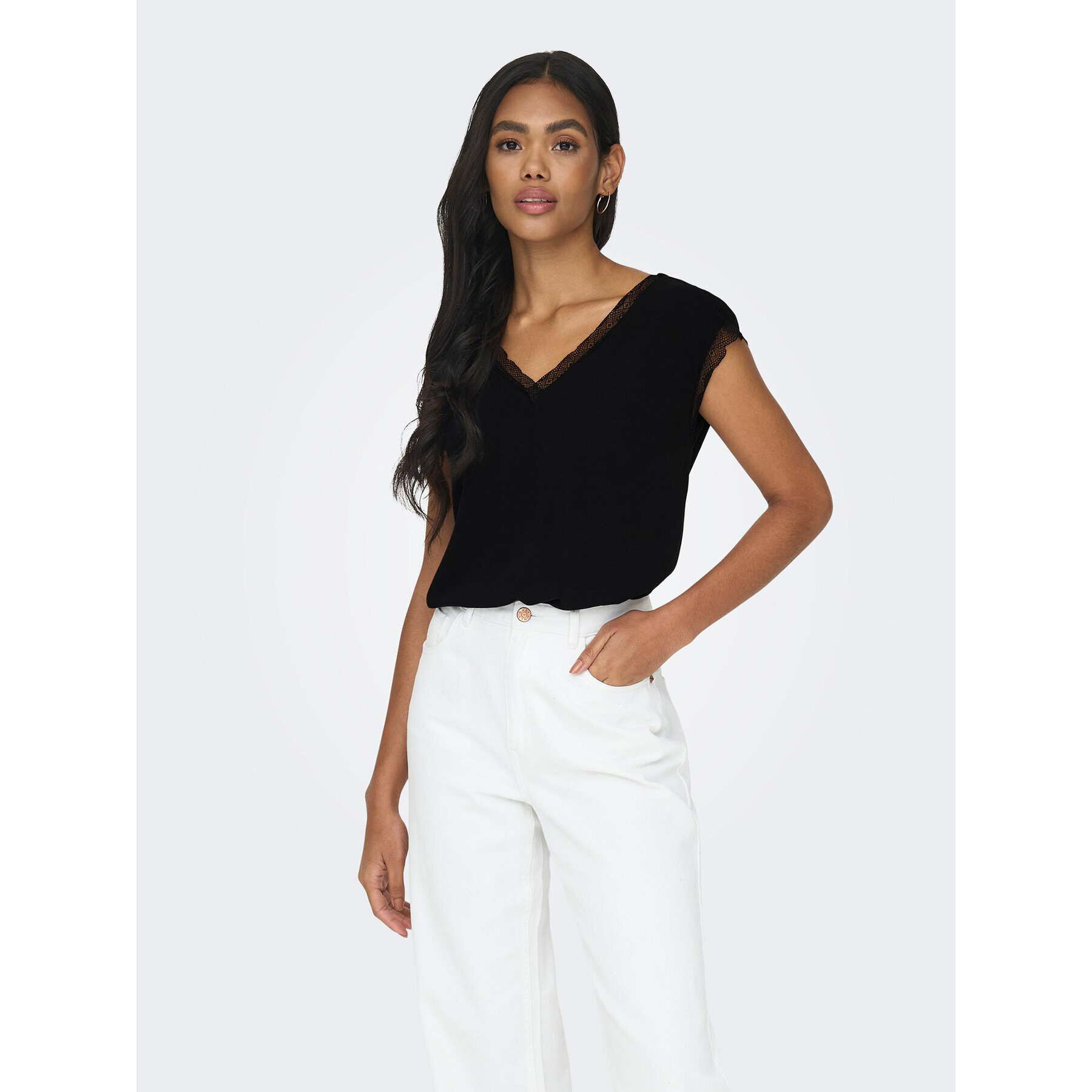 ONLY Bluză 15252241 Negru Regular Fit - Pled.ro