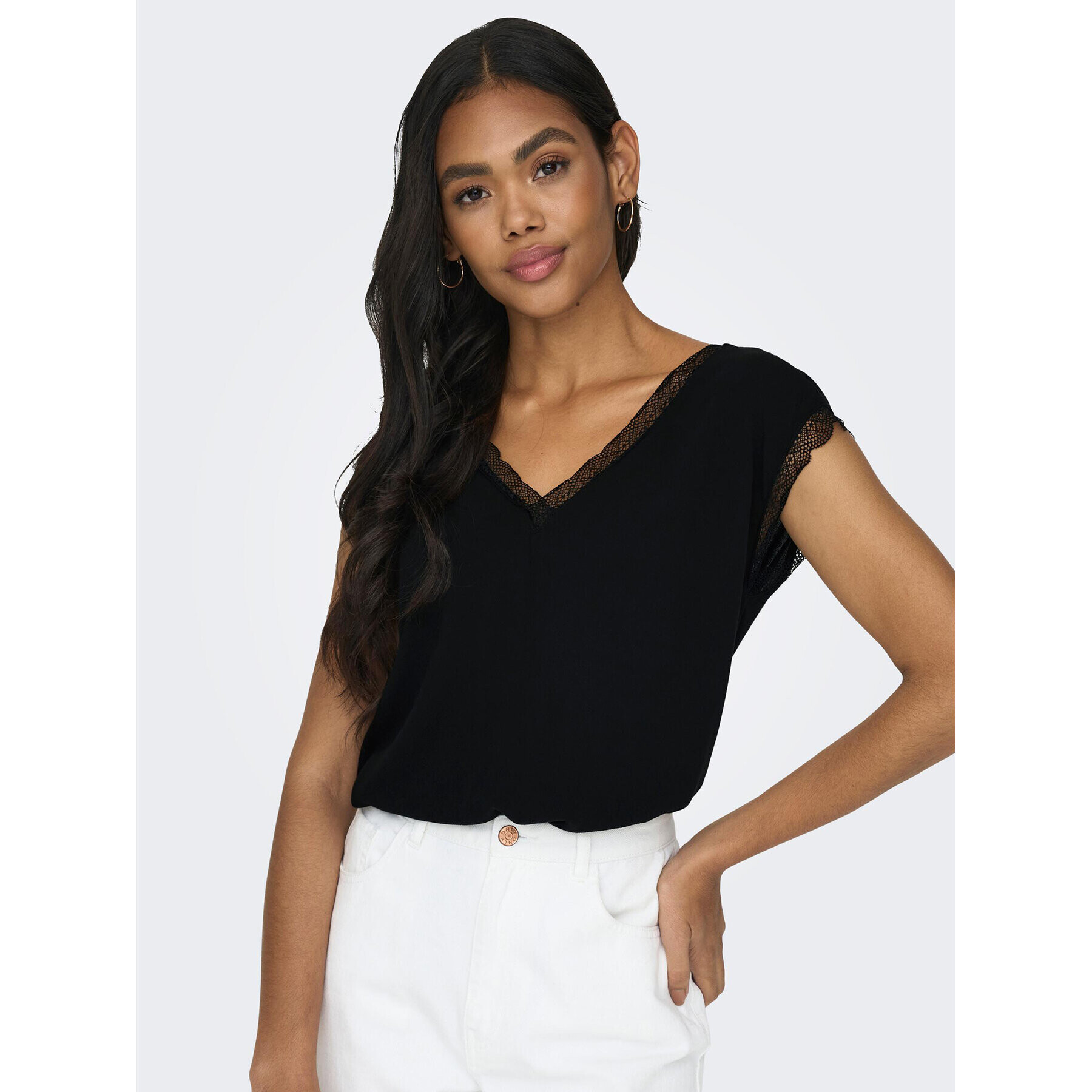 ONLY Bluză 15252241 Negru Regular Fit - Pled.ro