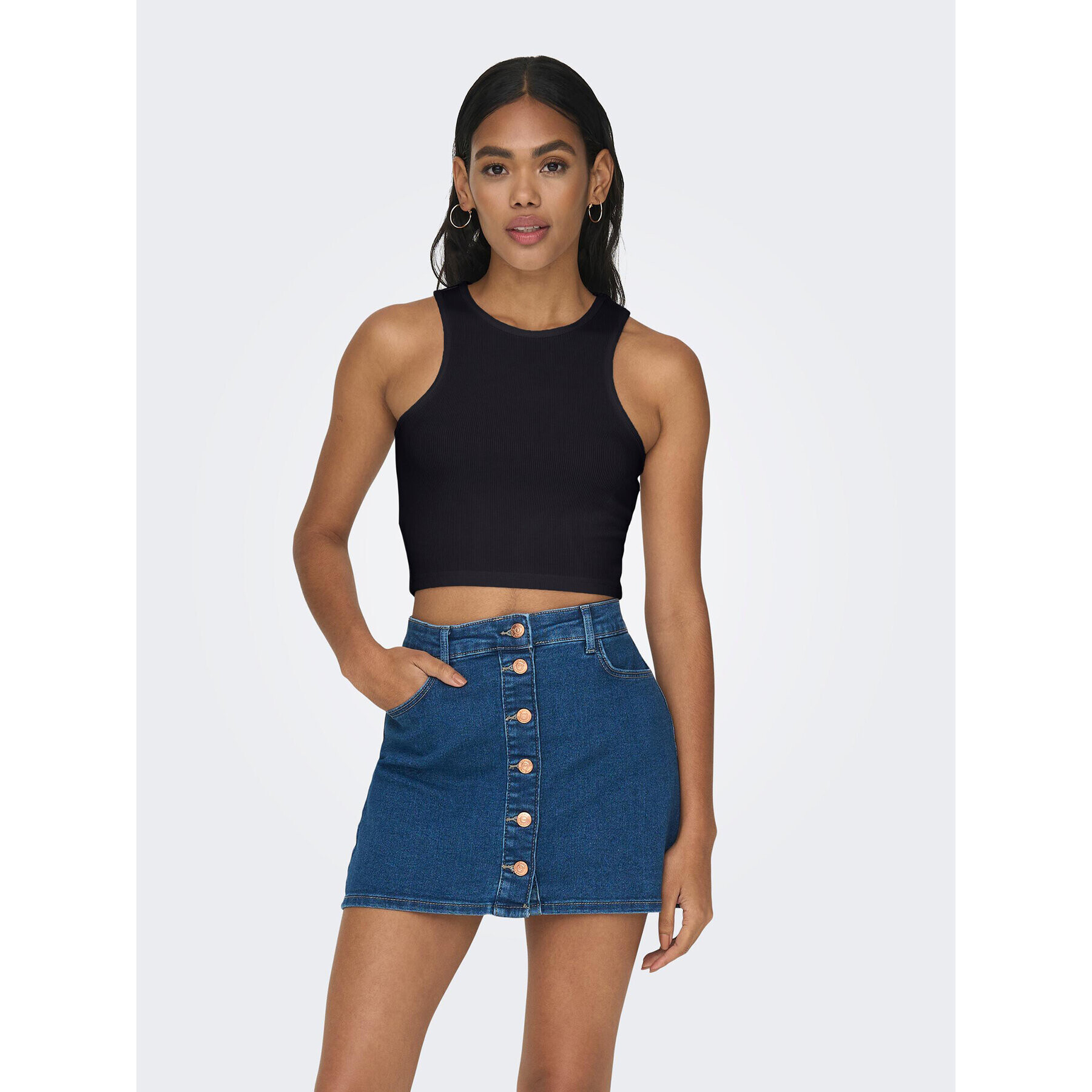 ONLY Top 15289846 Negru Cropped Fit - Pled.ro