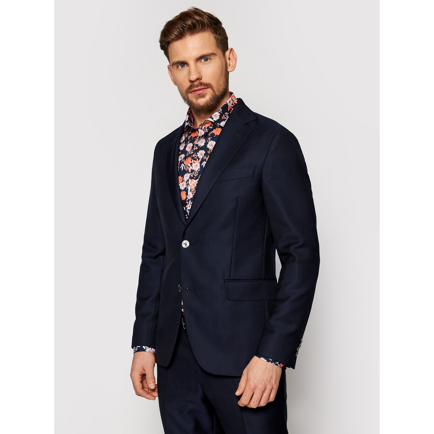 Oscar Jacobson Sacou Egel 3363 5027 Bleumarin Slim Fit - Pled.ro