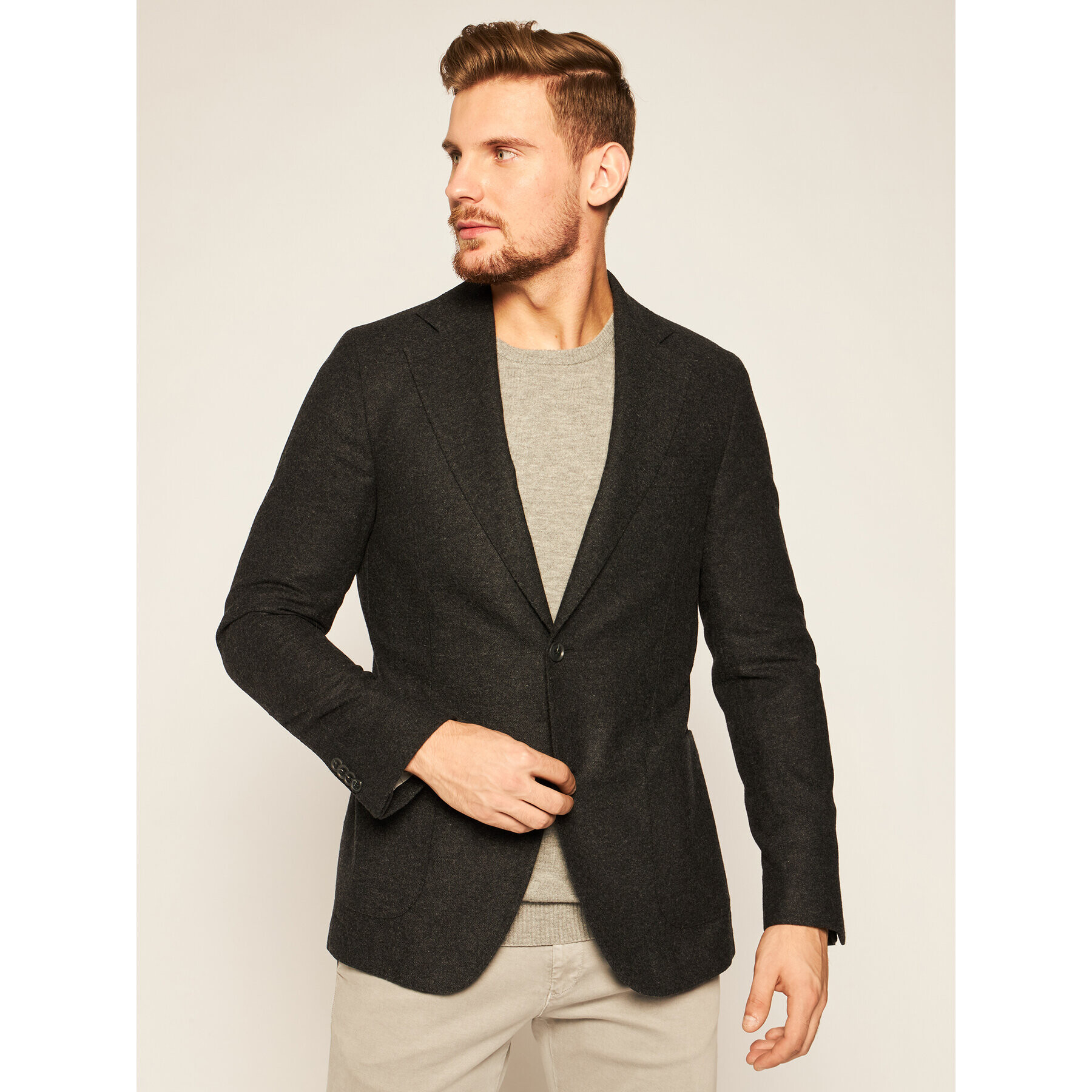 Oscar Jacobson Sacou Egel Patch 3174 5323 Gri Regular Fit - Pled.ro