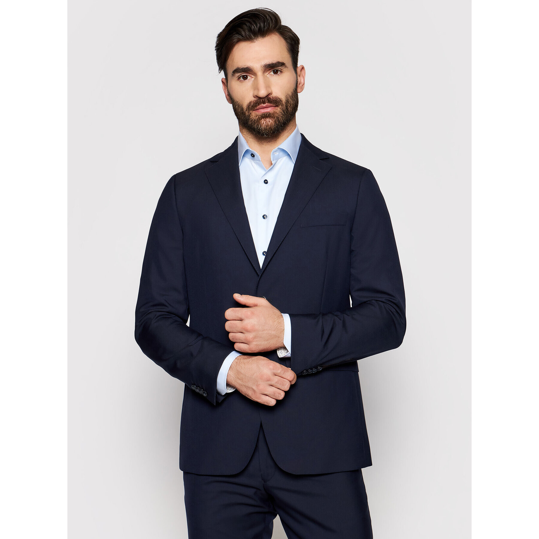 Oscar Jacobson Sacou Falk 3100 8515 Bleumarin Regular Fit - Pled.ro