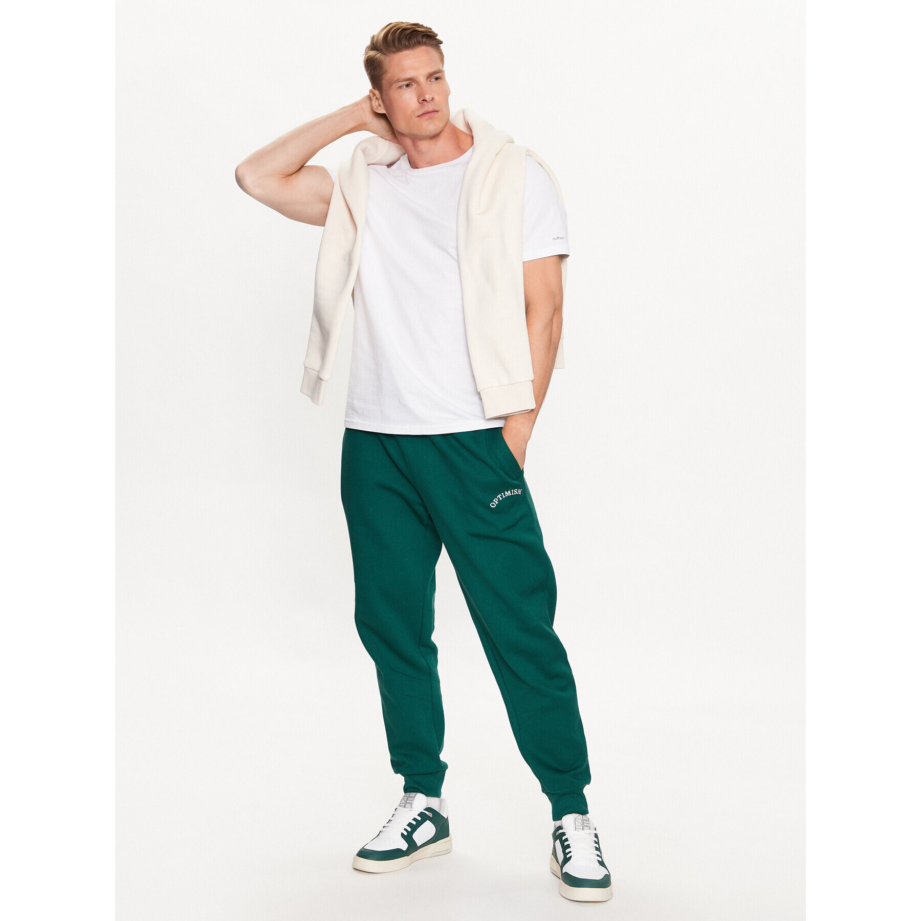 Outhorn Pantaloni trening OTHSS23TTROM189 Verde Regular Fit - Pled.ro