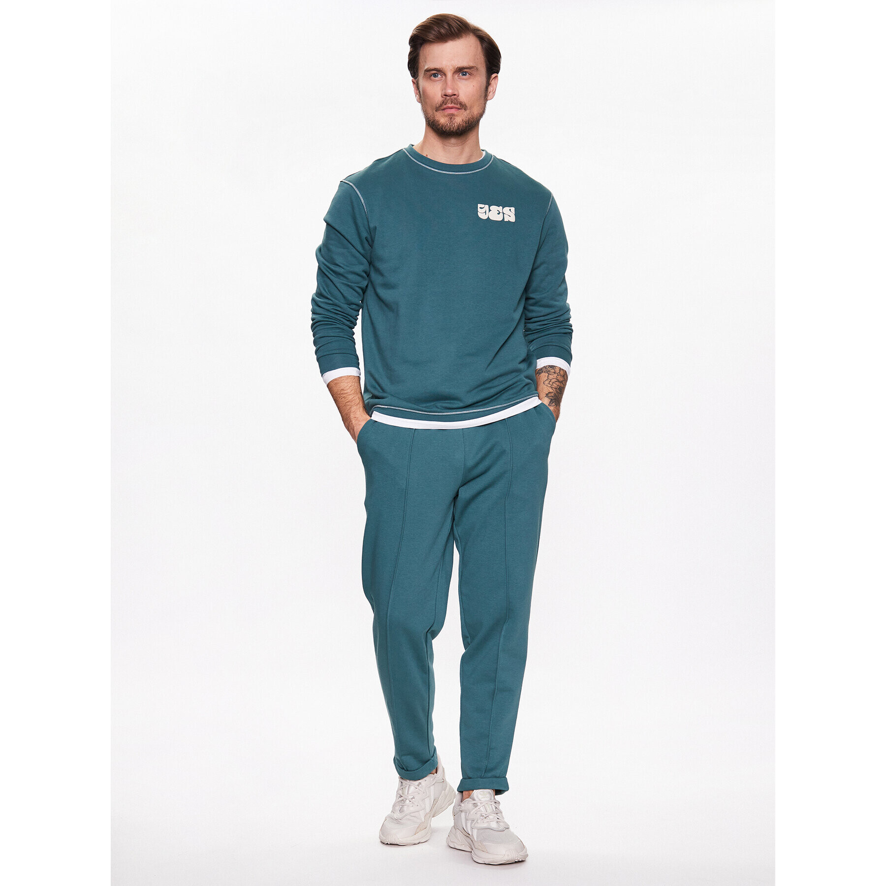 Outhorn Pantaloni trening TTROM195 Verde Regular Fit - Pled.ro