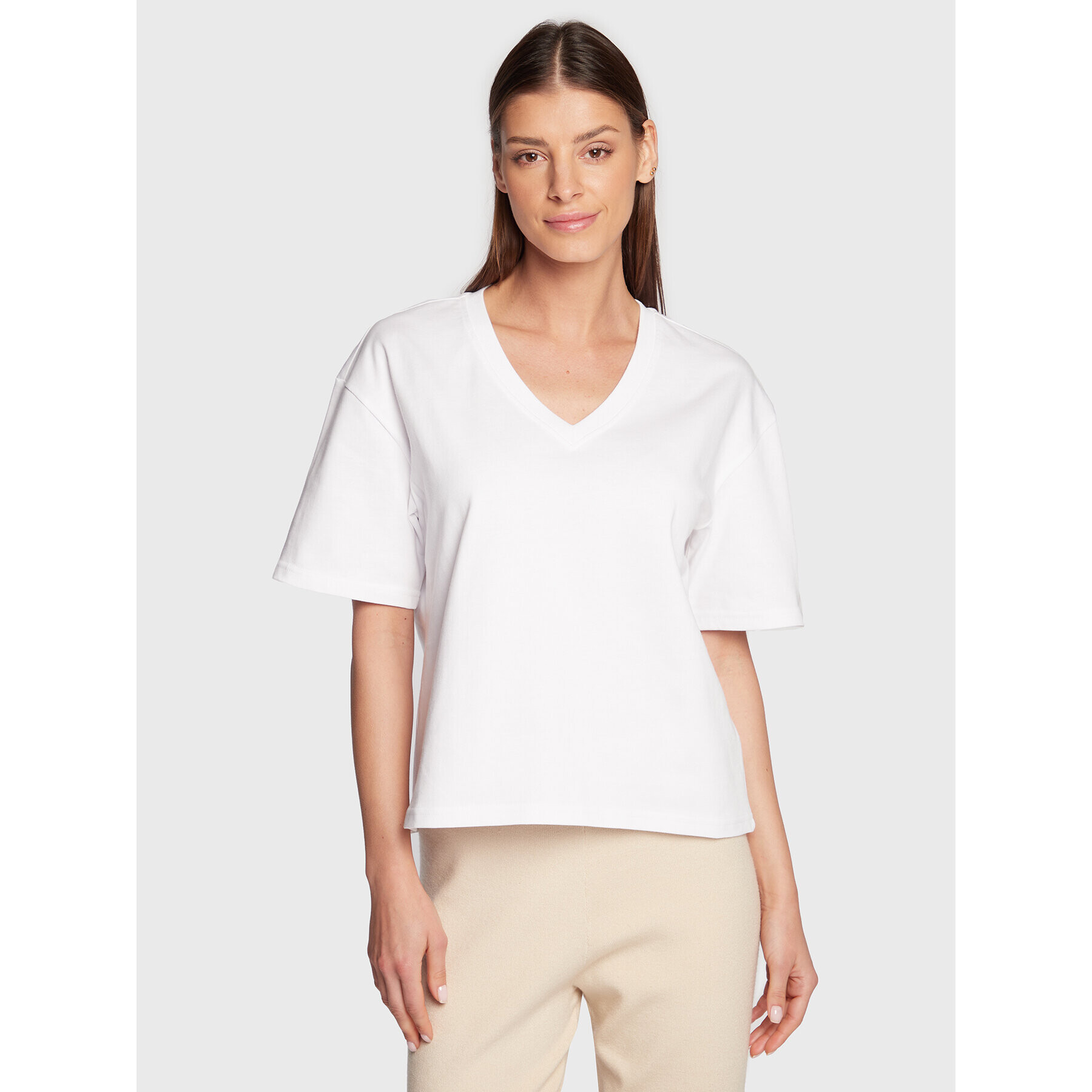 Outhorn Tricou TTSHF052 Alb Relaxed Fit - Pled.ro