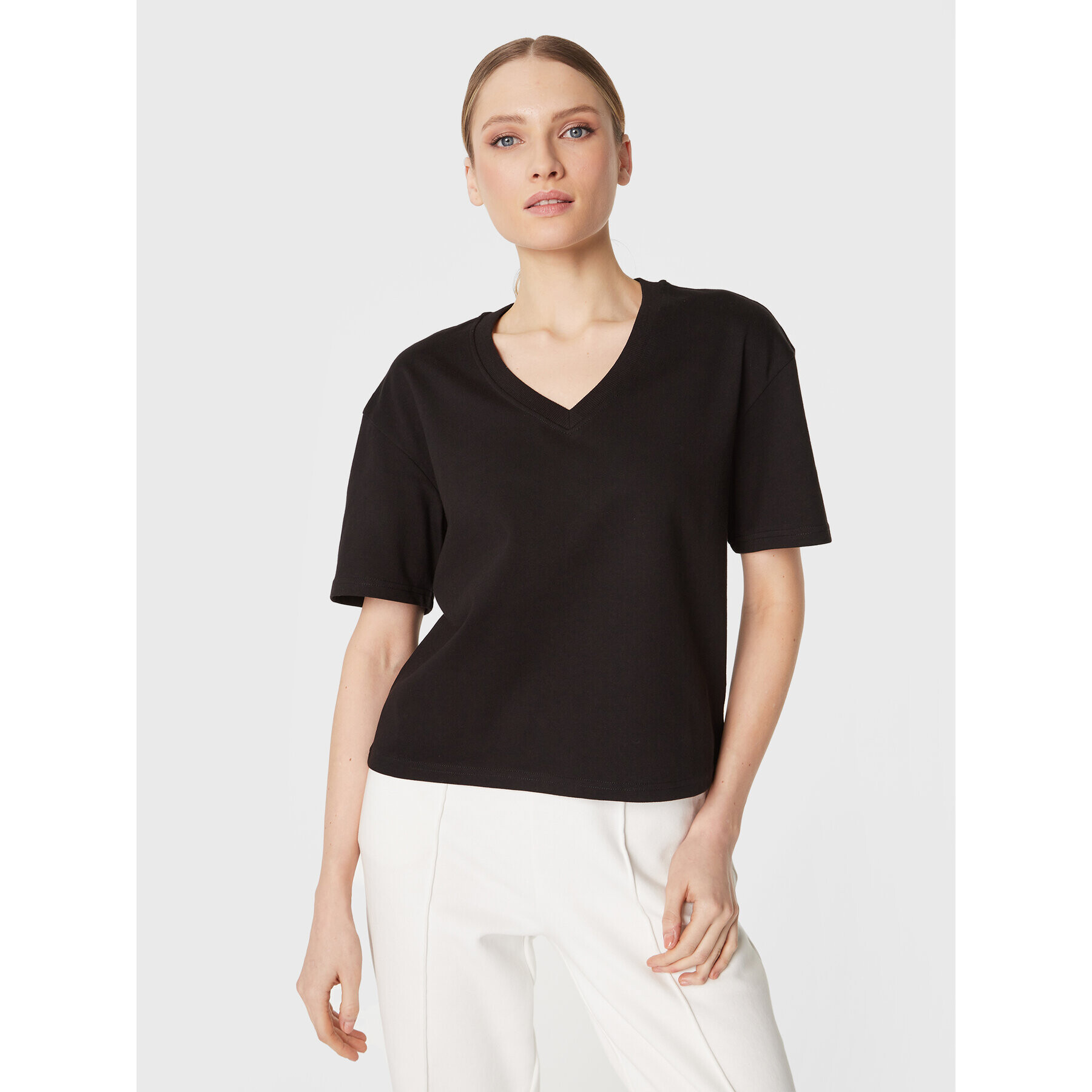 Outhorn Tricou TTSHF052 Negru Relaxed Fit - Pled.ro