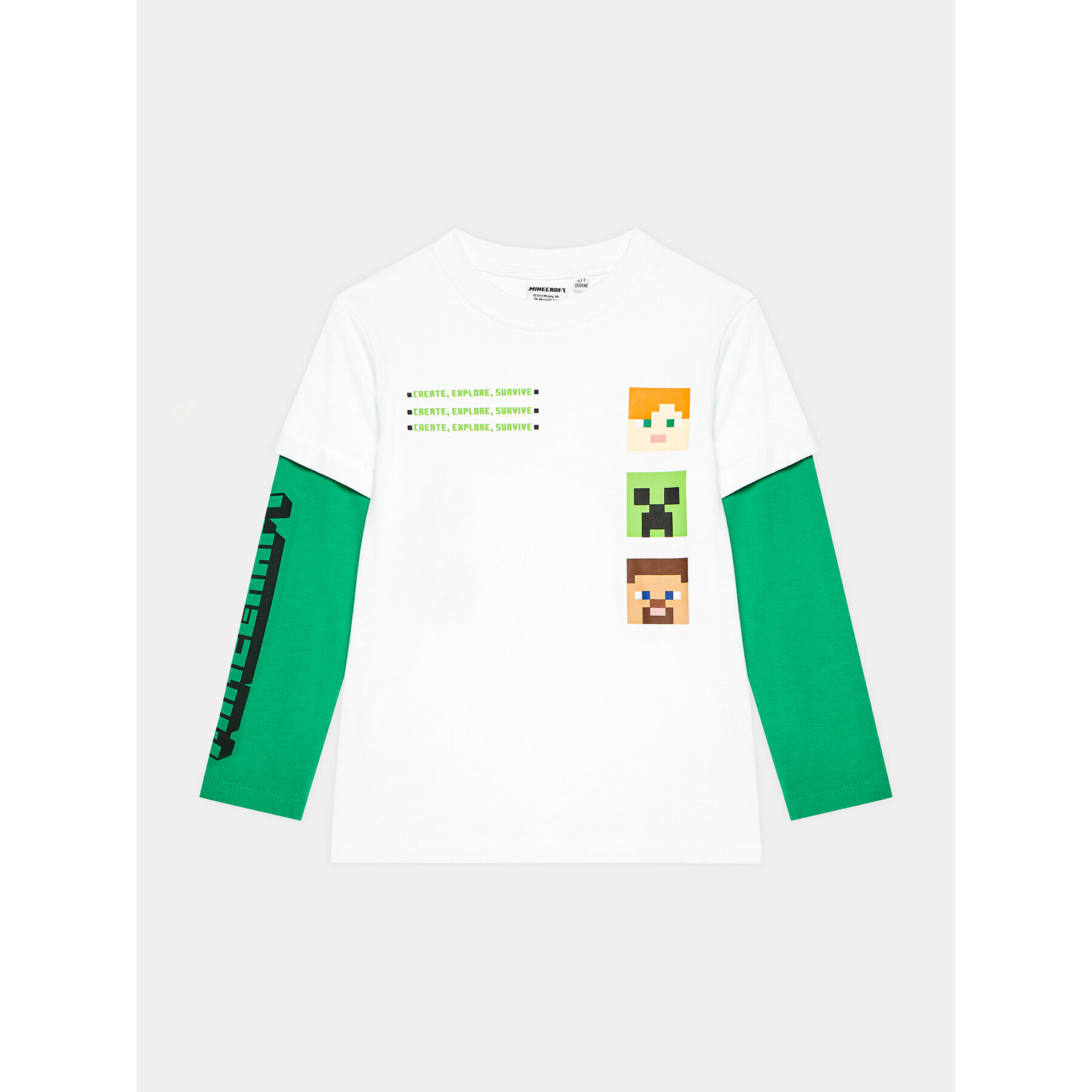 OVS Bluză MINECRAFT 1834284 Alb Regular Fit - Pled.ro