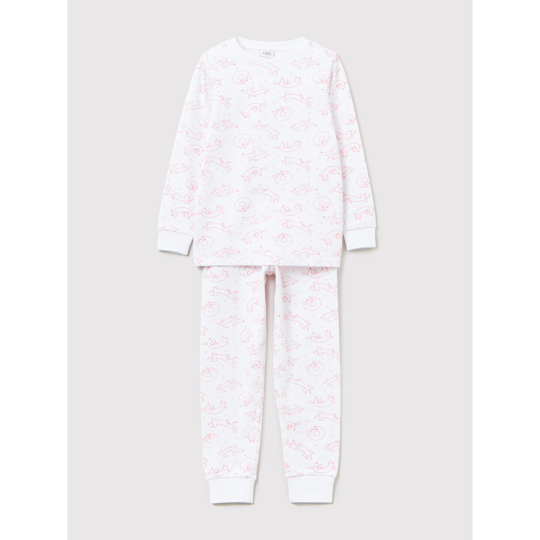 OVS Pijama 1329276 Alb Regular Fit - Pled.ro