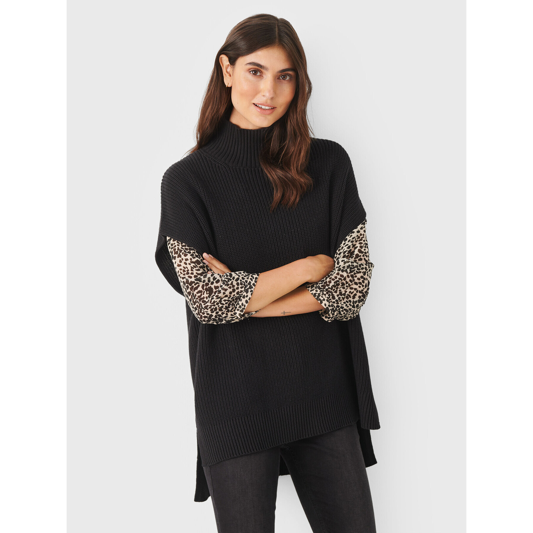 Part Two Bluză cu gât Keekee 30306481 Negru Relaxed Fit - Pled.ro