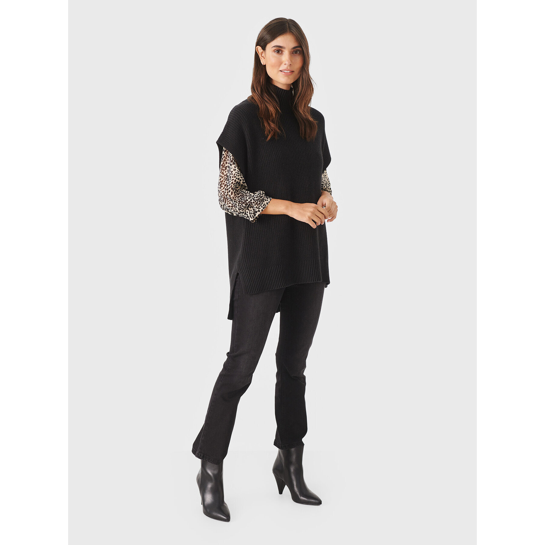 Part Two Bluză cu gât Keekee 30306481 Negru Relaxed Fit - Pled.ro