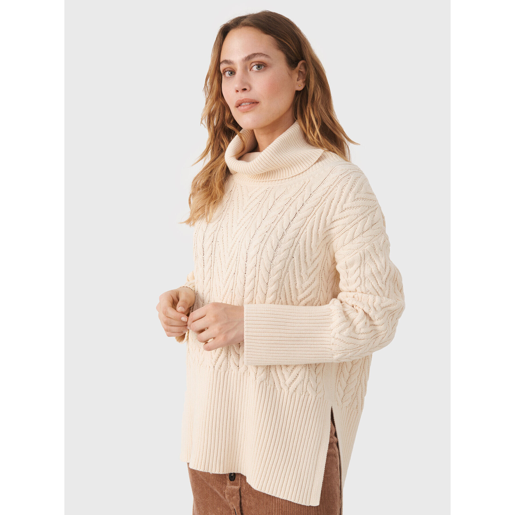 Part Two Bluză cu gât Rennah 30307175 Écru Loose Fit - Pled.ro