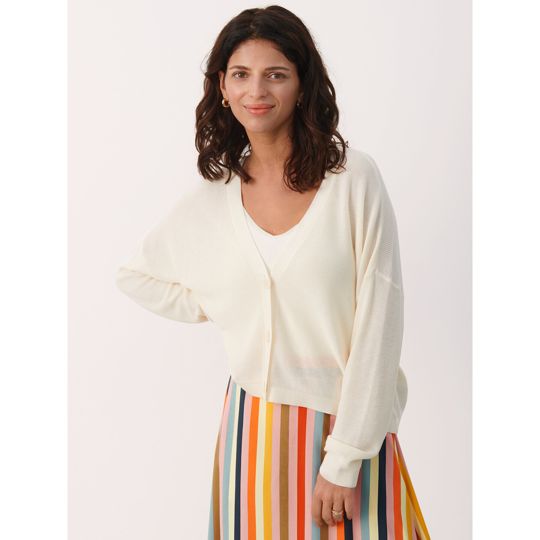 Part Two Cardigan Bessie 30307872 Écru Loose Fit - Pled.ro